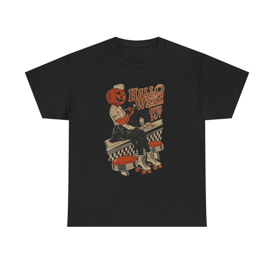 Halloween Open 24/7 Spooky Retro Graphic T Shirt Regular Men's Heavy Cotton Tee