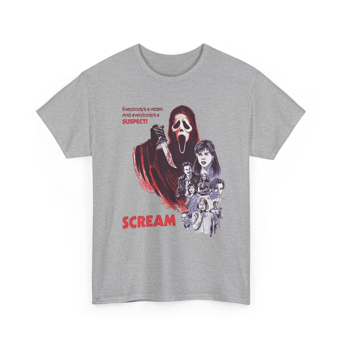 Scream Graphic T Shirt Retro Movie Horror Film Vintage Unisex Heavy Cotton Tee