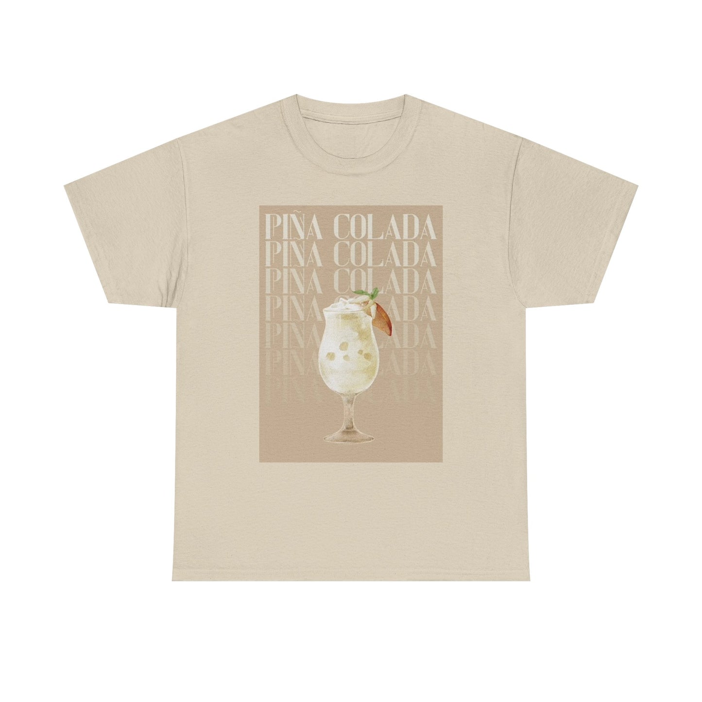 Pina Colada Graphic T Shirt Retro Bar Carribean Tropical Unisex Heavy Cotton Tee