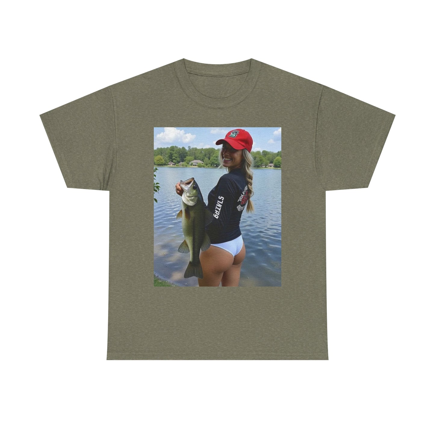 Babes Fishing Bikini Graphic T Shirt S-5XL Unisex Heavy Cotton Tee