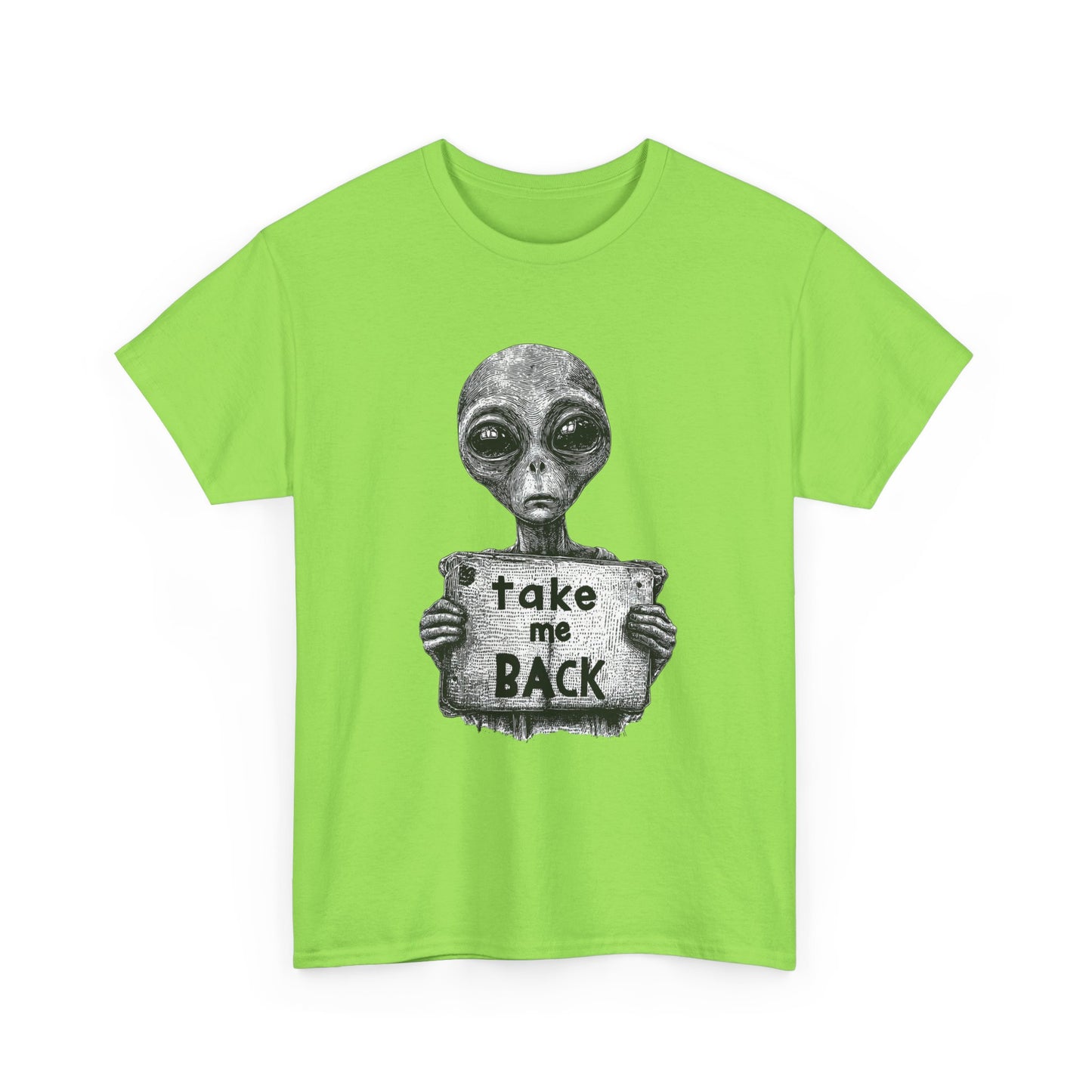 Aliens Take Me Back To Space T Shirt Graphic Unisex Heavy Cotton Tee NEW GIFT