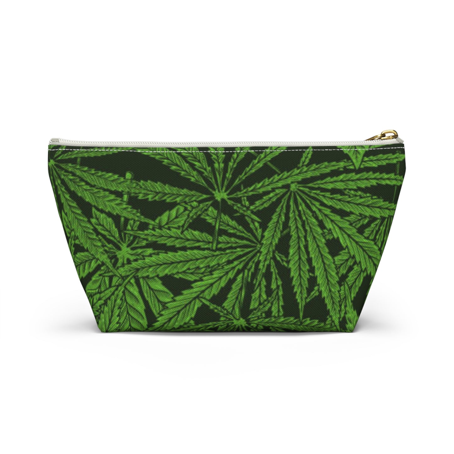 Travel Bag Multi Color Accessory Pouch w T-bottom All Over Weed Print 420
