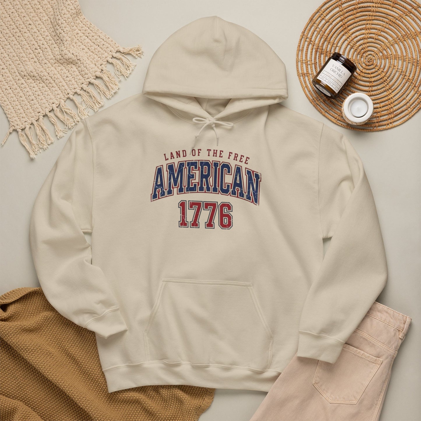 America Land Of The Free Graphic Hoodie Men's Heavy Blend™ Hooded Sweatshirt