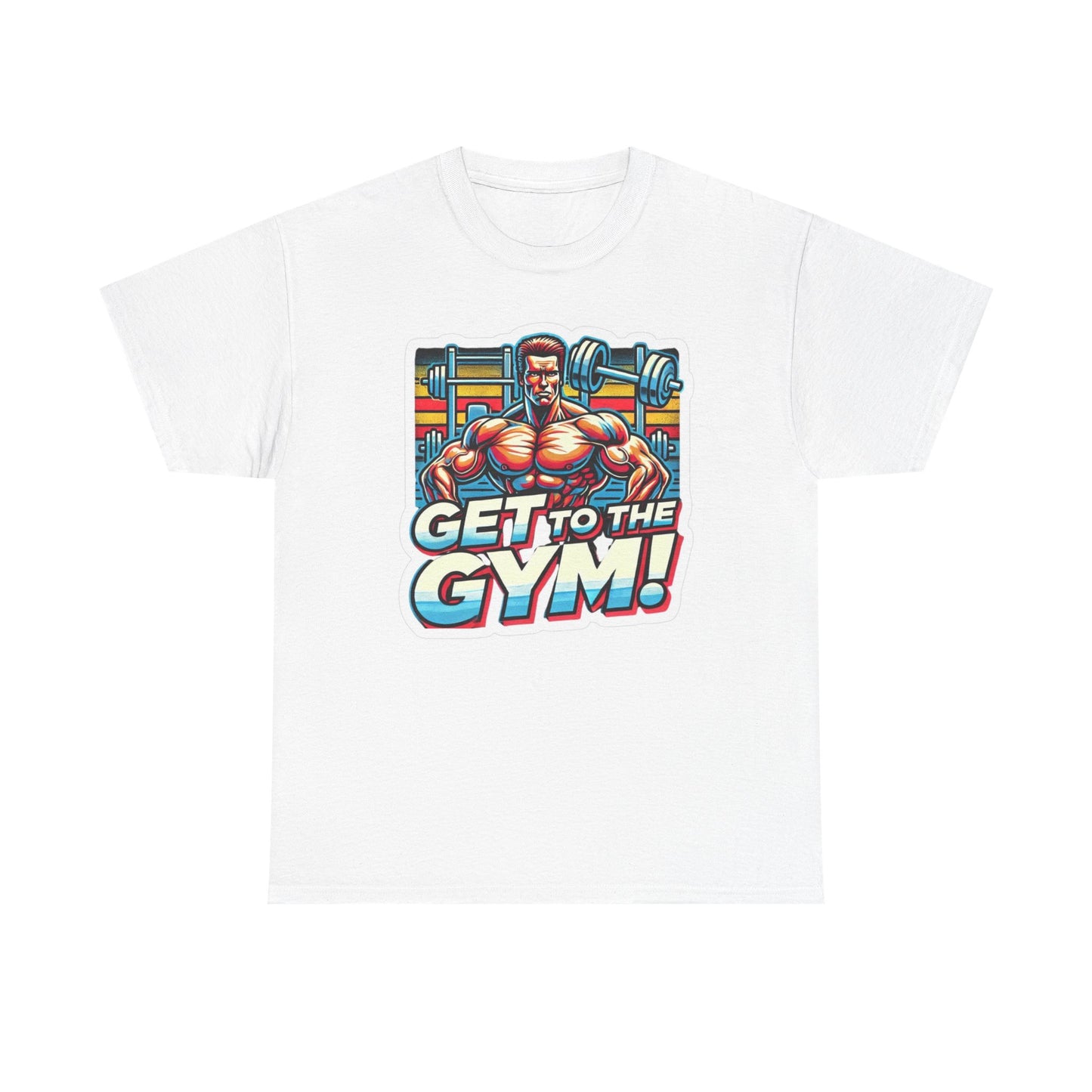 Get To The Gym Graphic T Shirt Funny Retro Workout Gear Unisex Heavy Cotton Tee