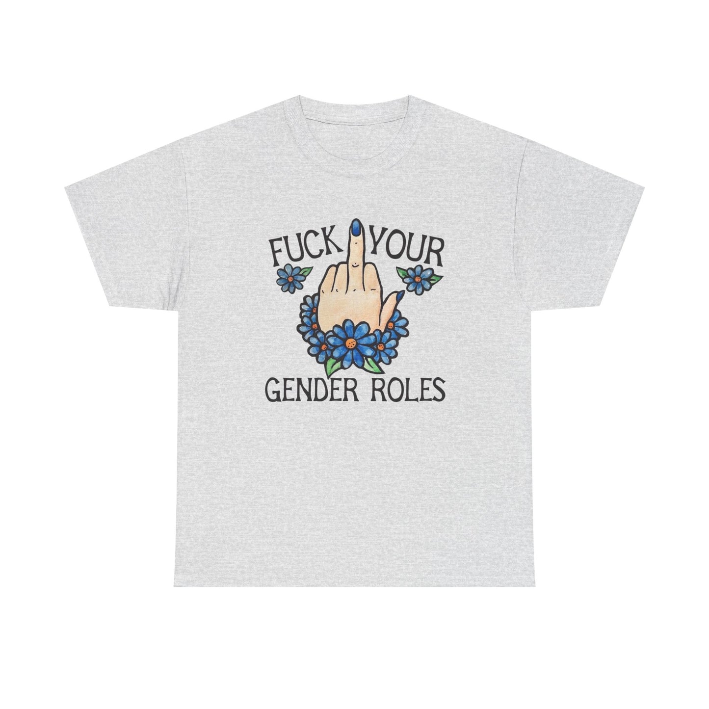 No Gender Roles Funny Liberal Graphic T Shirt Unisex Heavy Cotton Tee GIFT