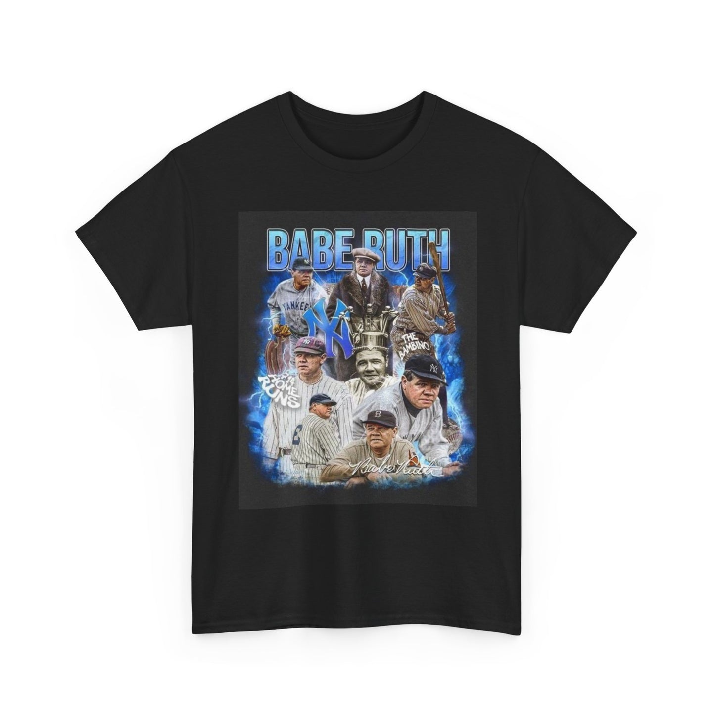 Babe Ruth Baseball Graphic T Shirt Vintage Unisex Heavy Cotton Tee