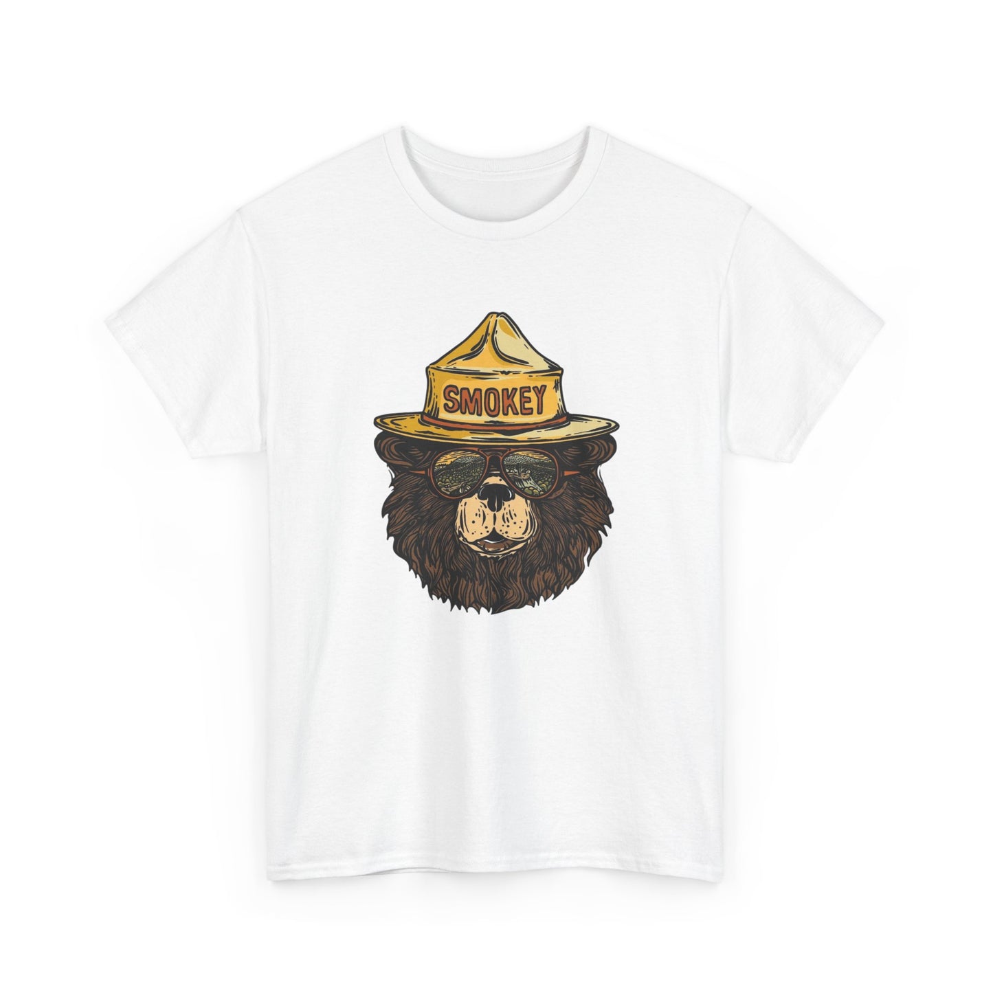 Smokey The Bear Outdoors Retro Graphic T Shirt Unisex Heavy Cotton Tee