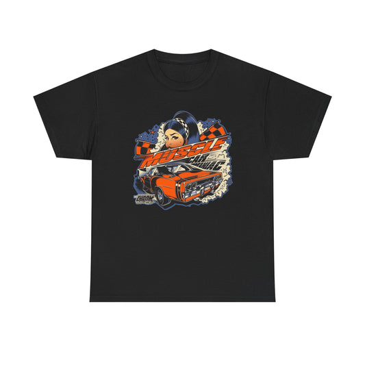 Muscle Car Maniac Retro Graphic T Shirt Men's Heavy Cotton Tee