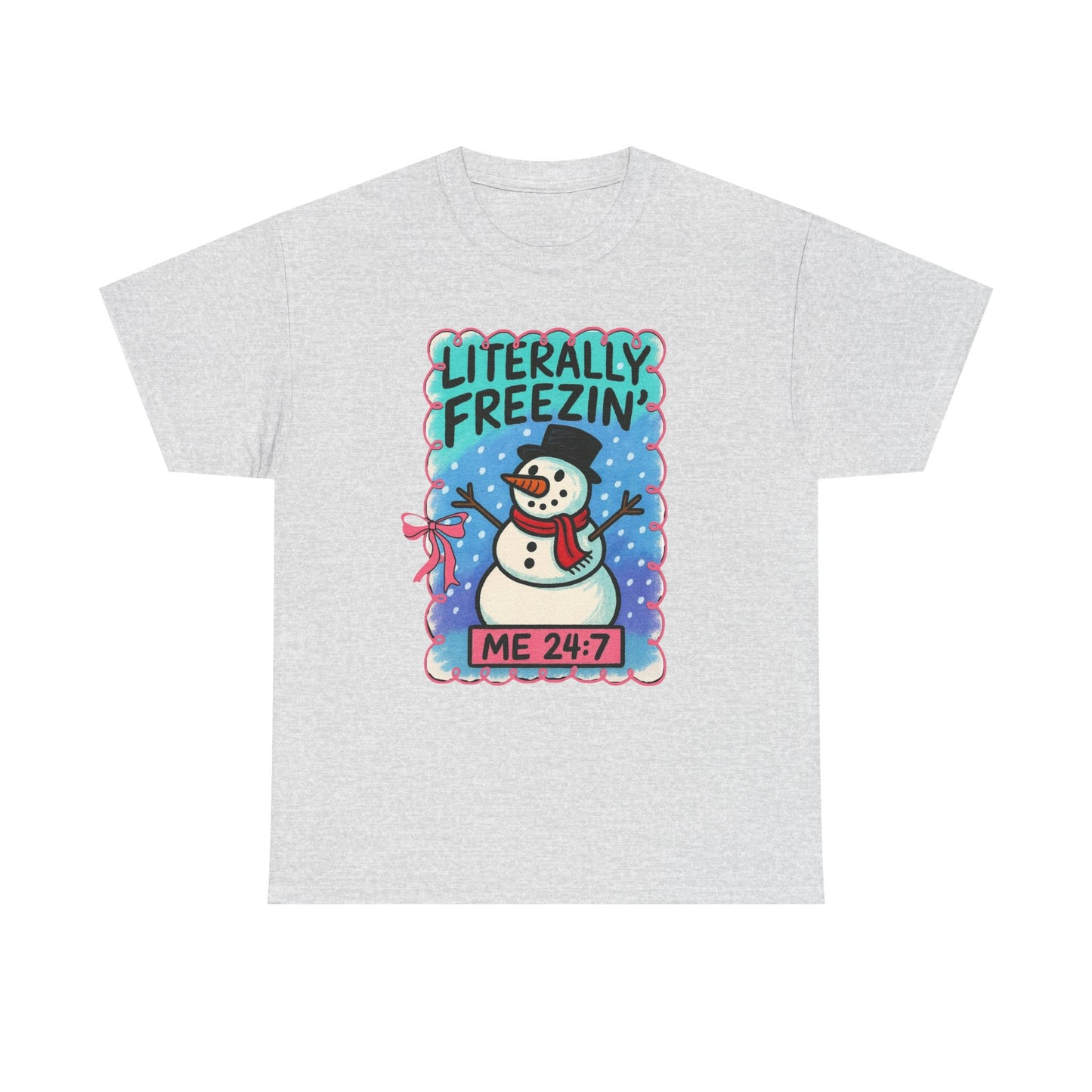 Literally Freezing Snowman Graphic T Shirt ADULT NEW