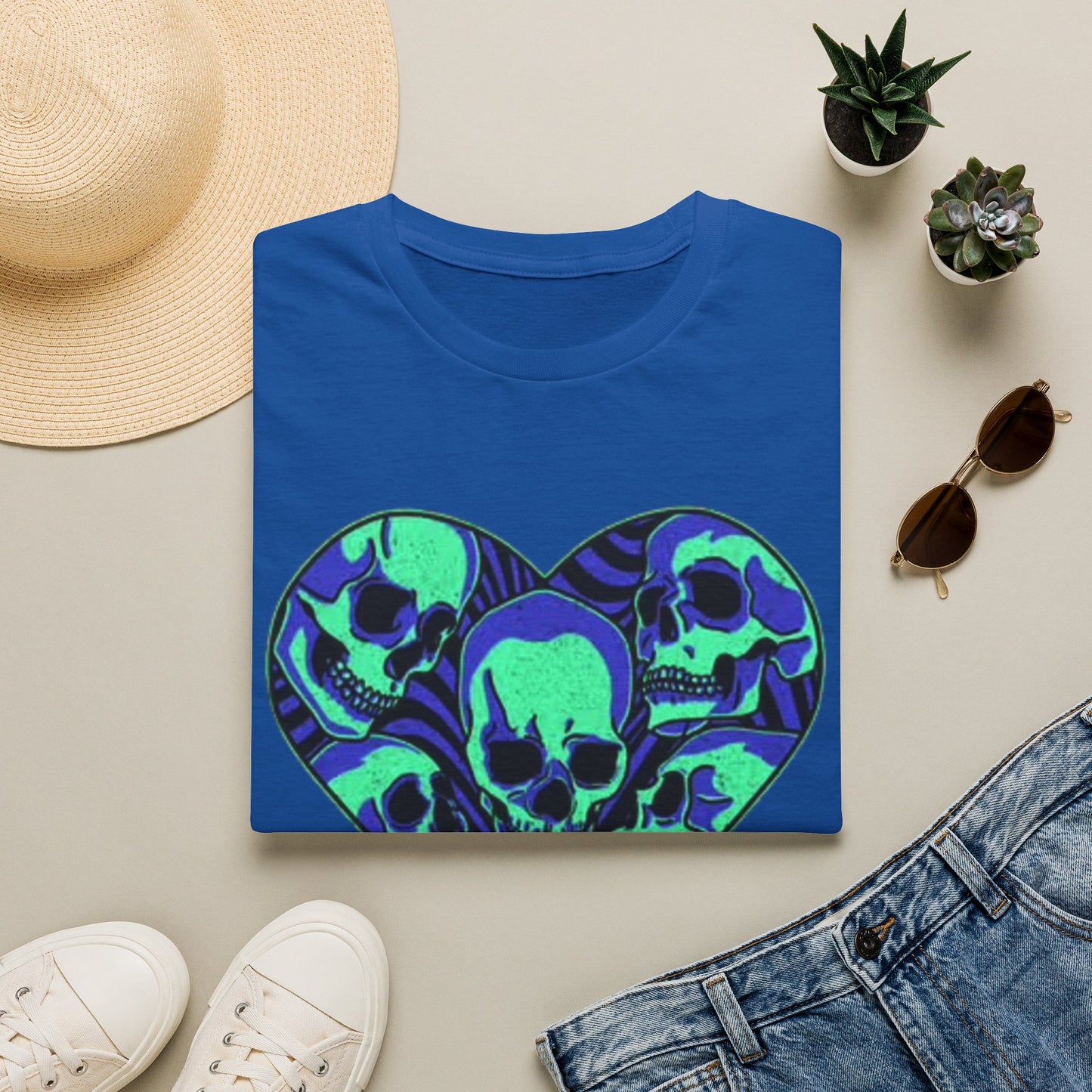 Death Heart Graphic T Shirt Retro Skeleton Unisex Softstyle T-Shirt