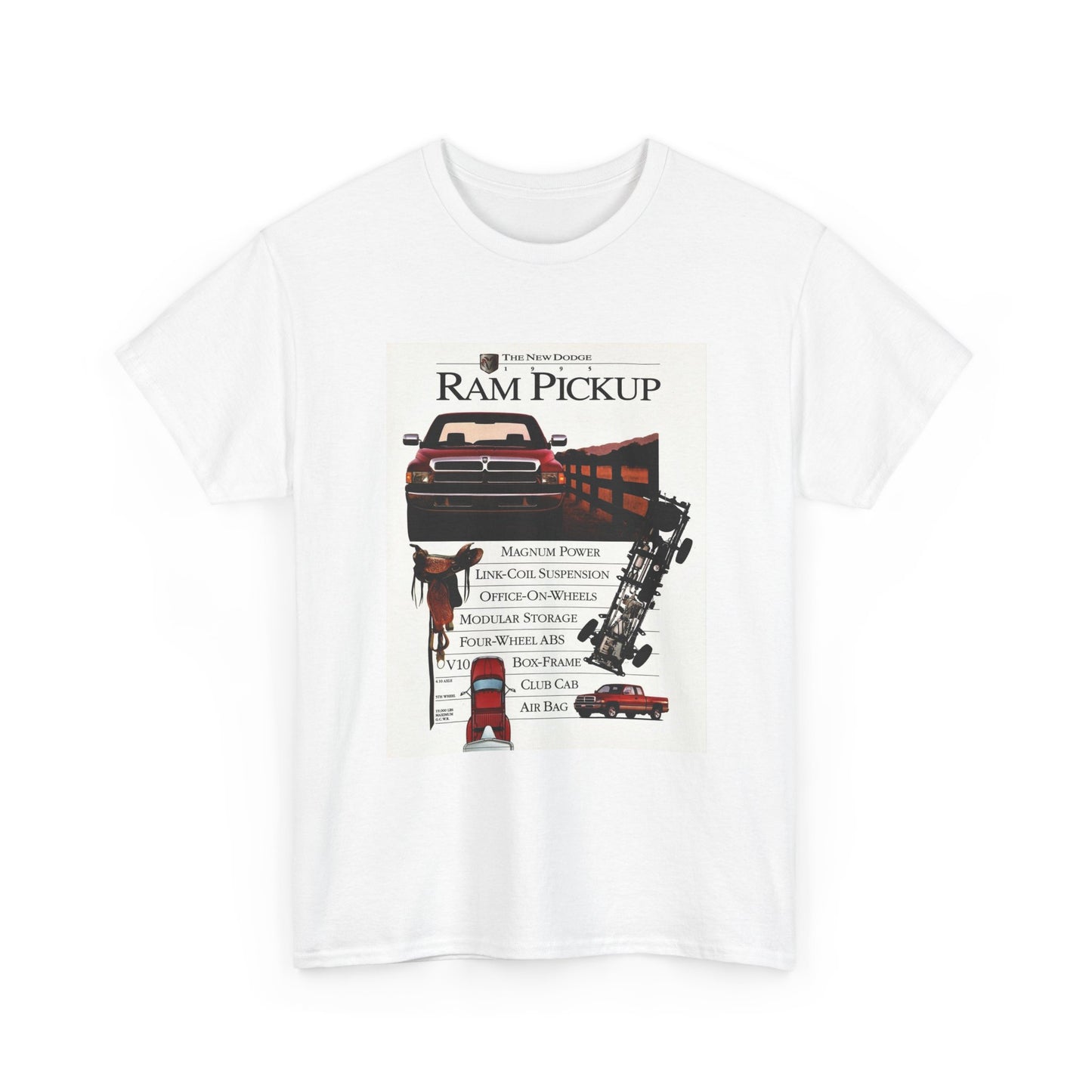 Dodge Ram 90s Trucks Tshirt Vintage Logo 90s Retro Mopar Unisex Heavy Cotton Tee