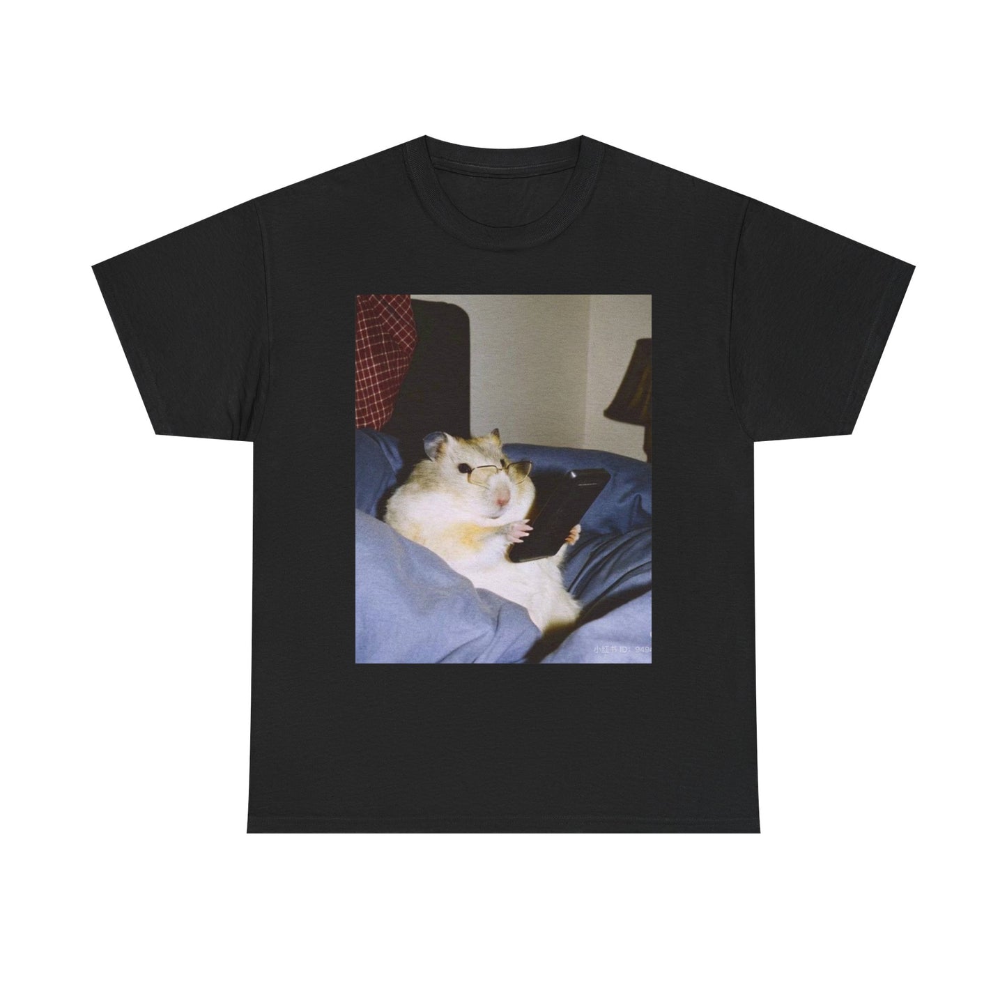 Funny Hamster On Phone Comedy Graphic T Shirt Unisex Heavy Cotton Tee BRAND NEW