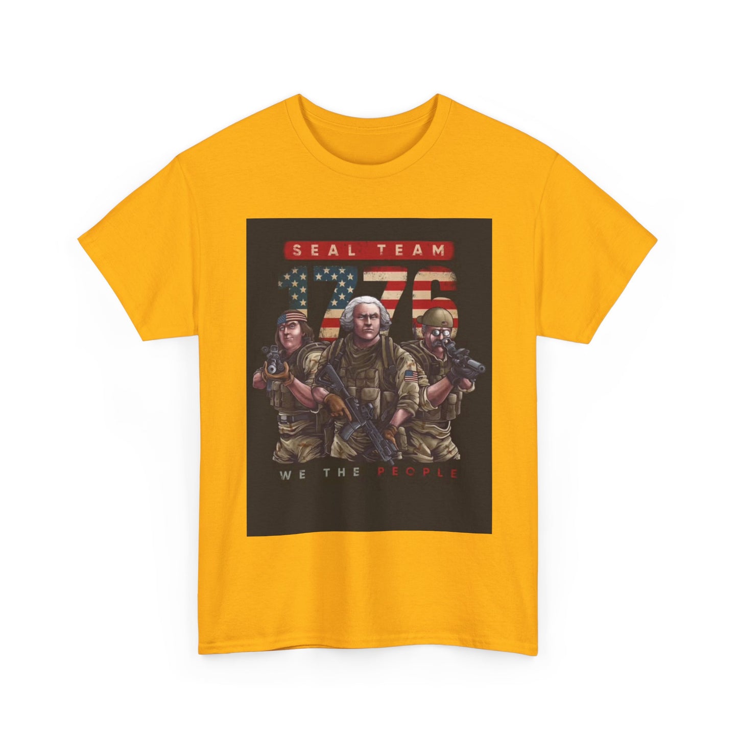 Navy Seals Team Tshirt 1776 America July 4th Flag Unisex Heavy Cotton Tee