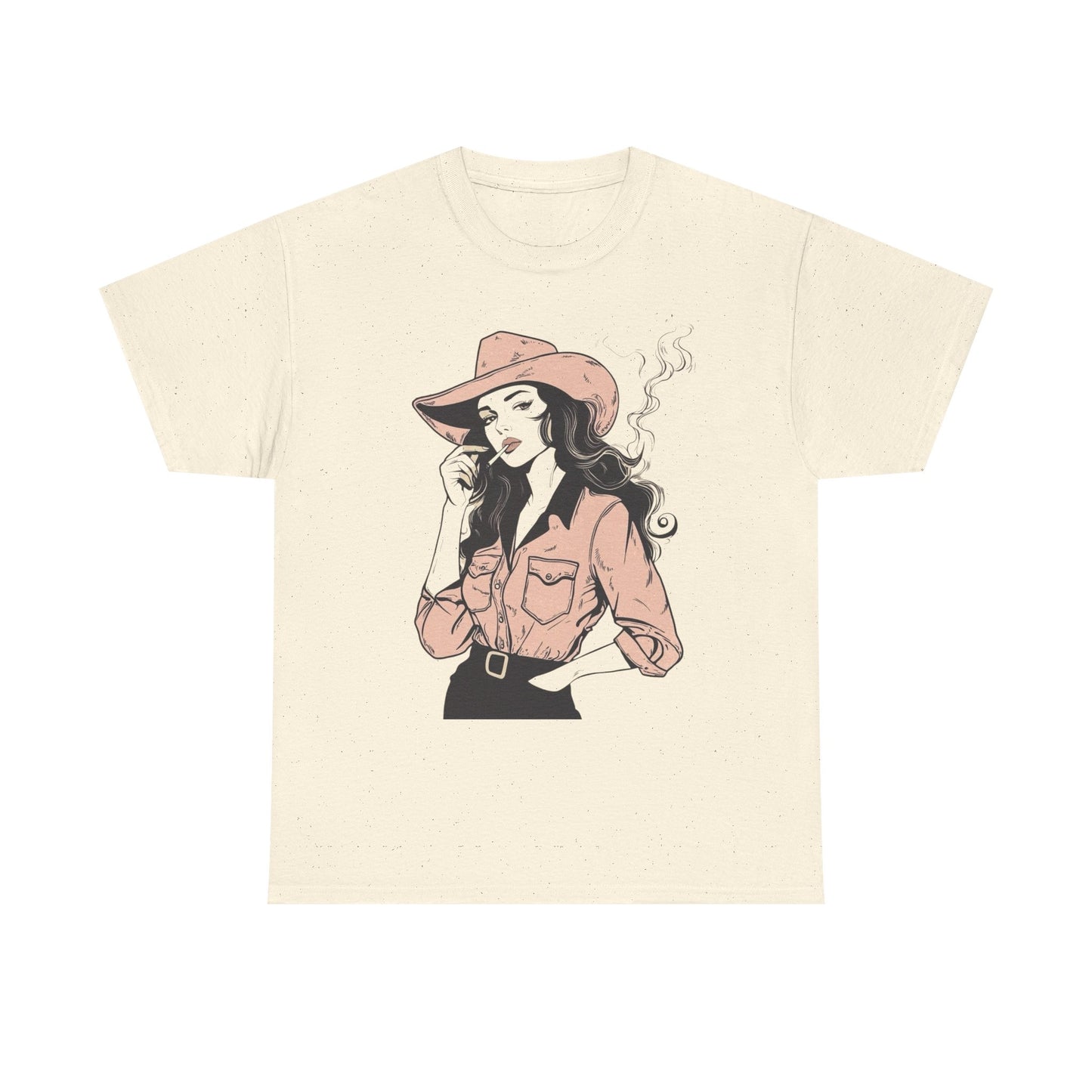 Cowgirl Smoking Vintage Graphic T-Shirt, Unisex Cotton Shirt