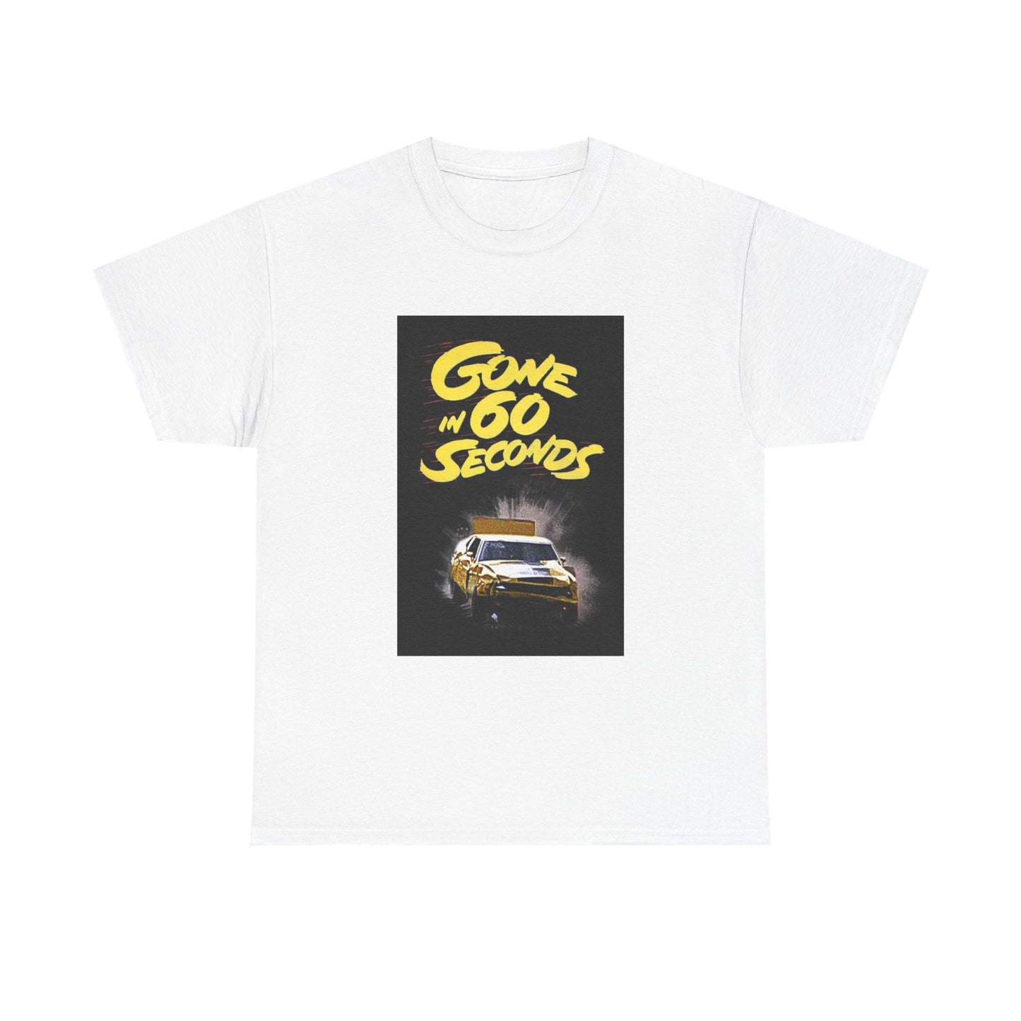 Gone in 60 Seconds Tshirt Vintage Ford Mustang Retro Poster Unisex Heavy Cotton