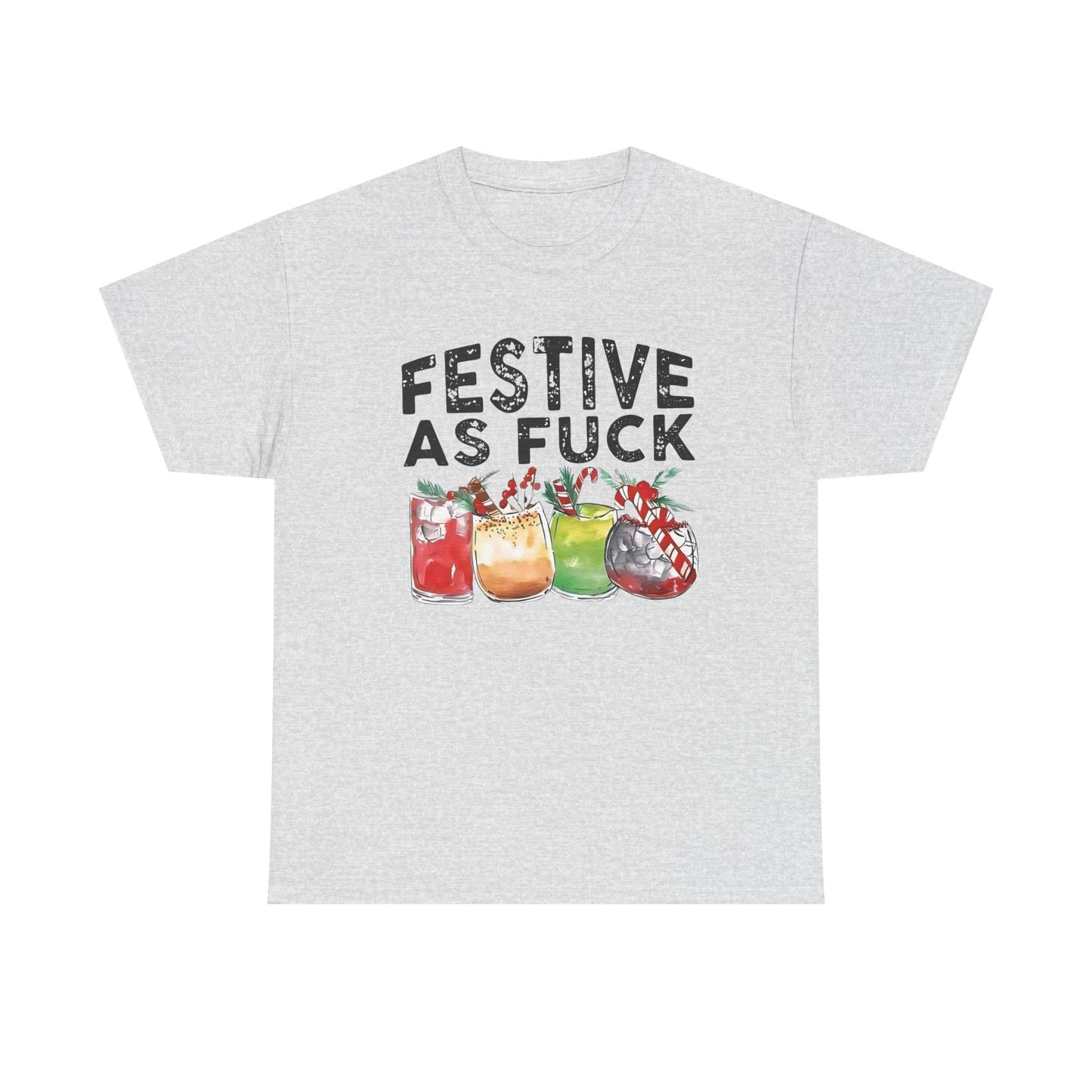 Festive AF Funny Christmas Spirit Graphic T Shirt ADULT NEW
