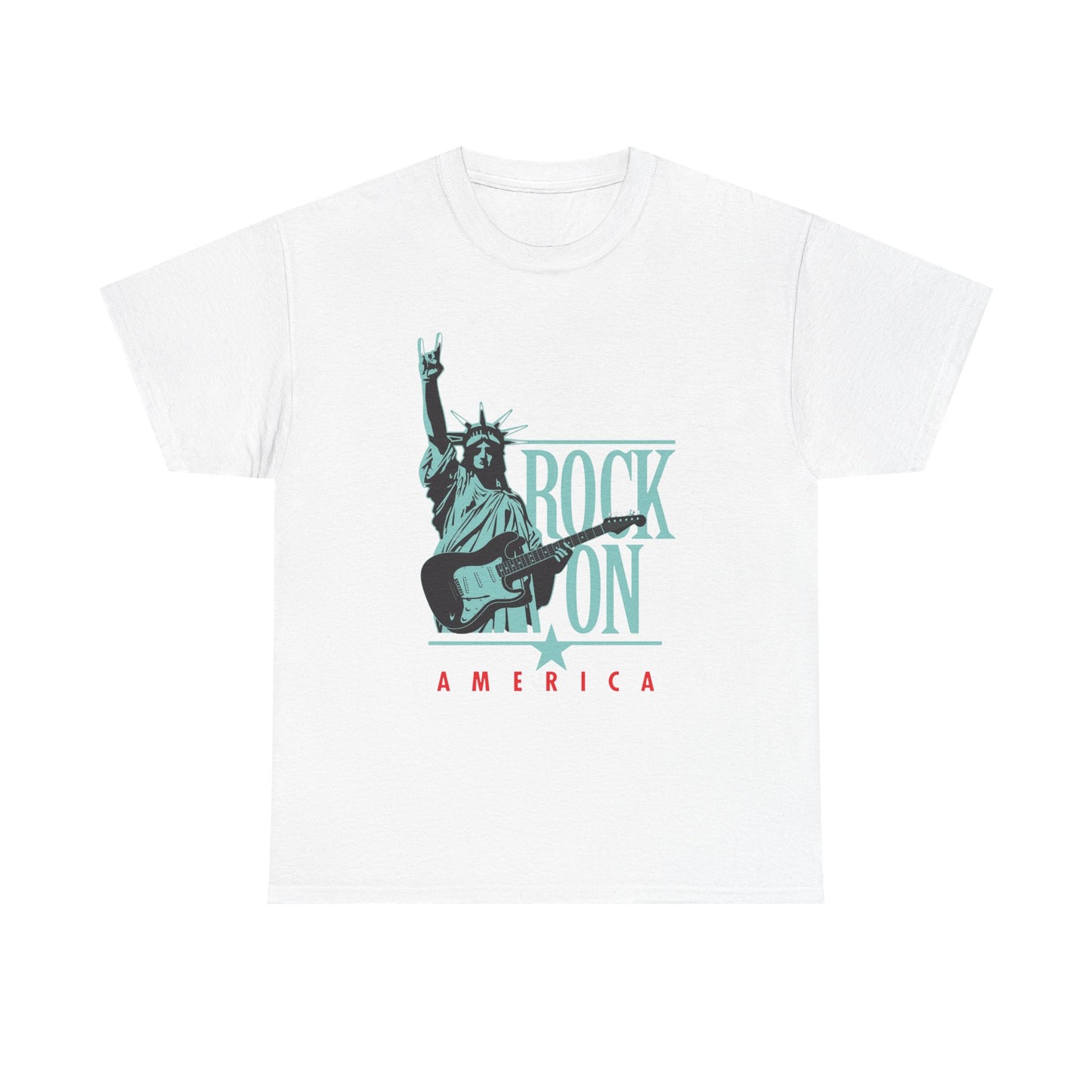 Rock On America Graphic T Shirt Unisex Heavy Cotton Tee
