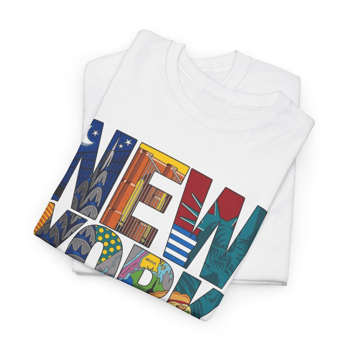 New York City Art Graphic T Shirt Men's Classic Retro Heavy Cotton Tee