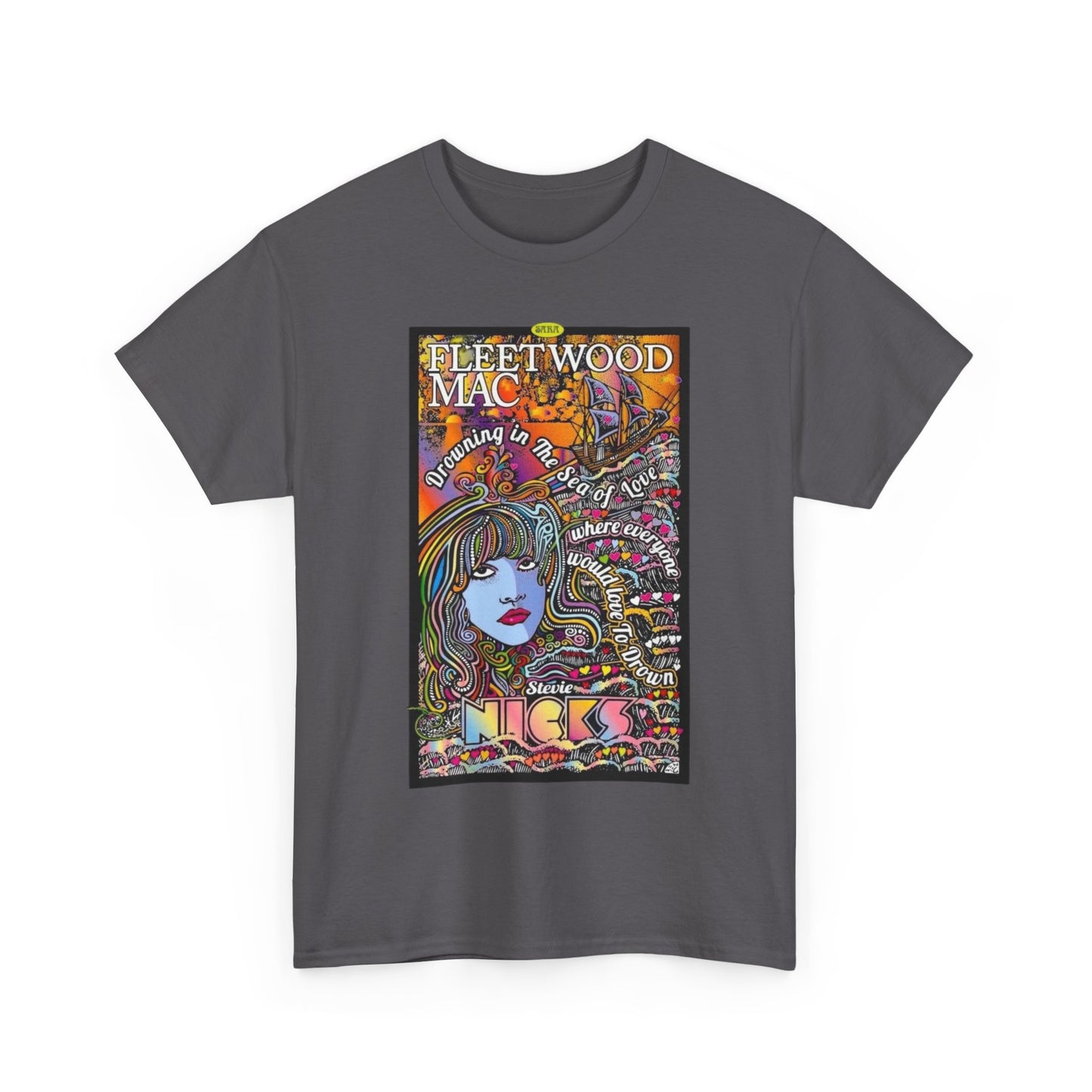 Fleetwood Mac T-shirt graphic vintage art 70s Unisex Heavy Cotton Tee