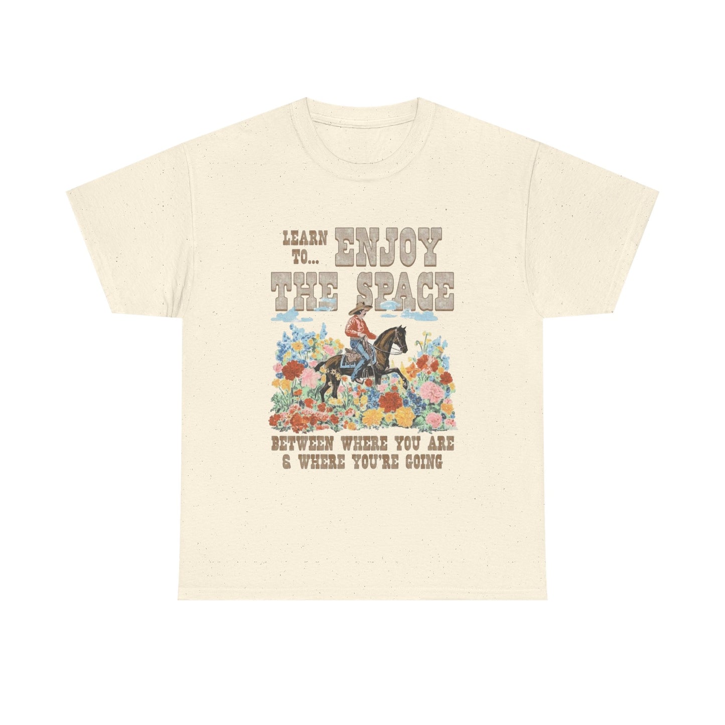Enjoy The Space Mental Health Graphic T Shirt Regular Men's Heavy Cotton Tee