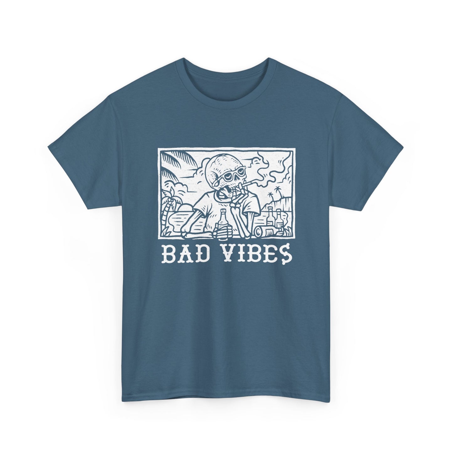 Bad Vibes Graphic T Shirt NEW Unisex Heavy Cotton Tee