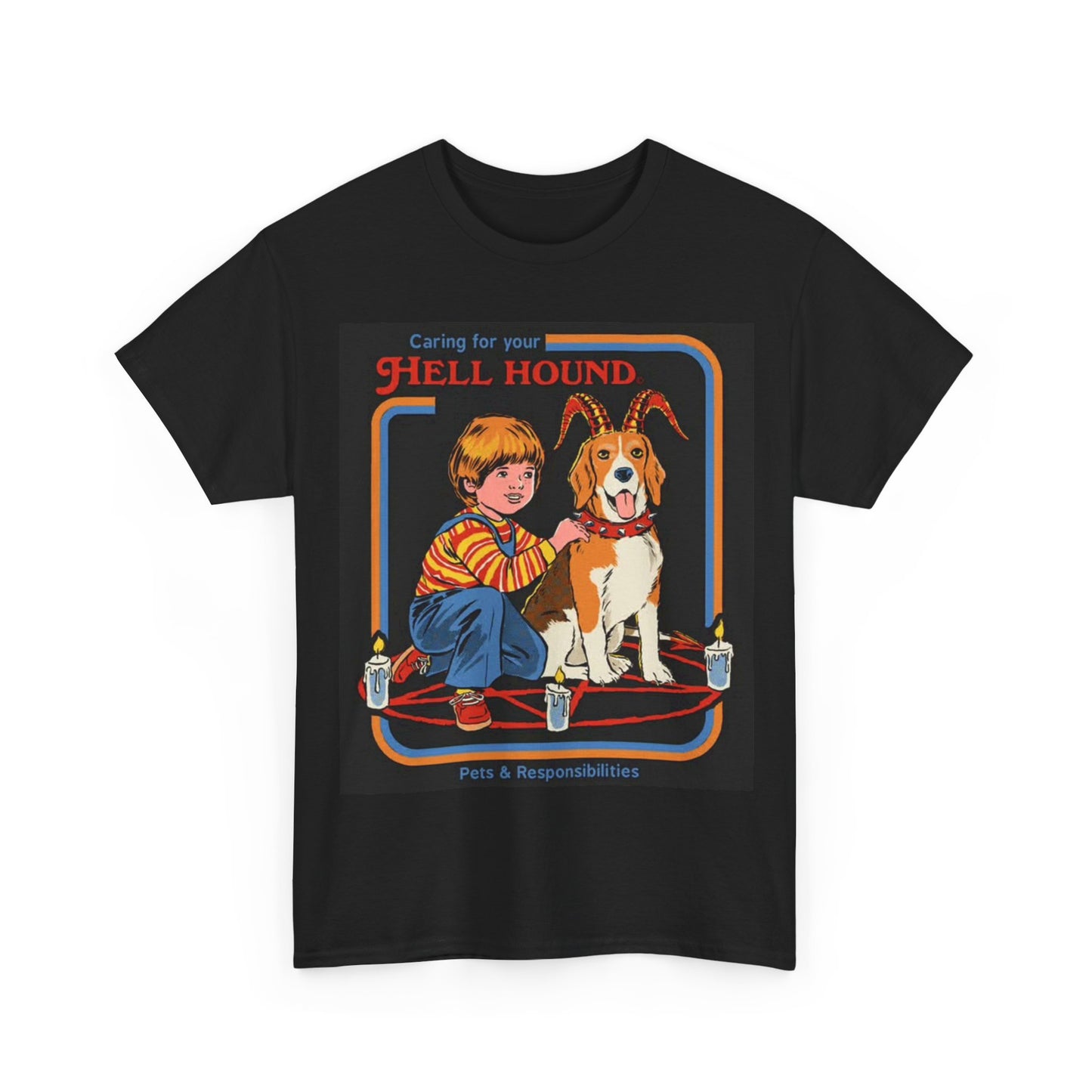 Hell Hounds Tshirt Funny Kids puppy 80s Kids Graphic Unisex Heavy Cotton Tee