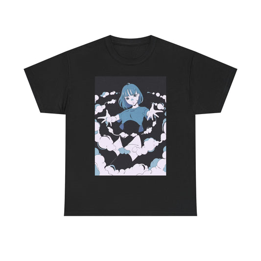 Waifu Anime T-shirt Girl Graphic Cartoon Retro Gaming Unisex Heavy Tee Gamer op