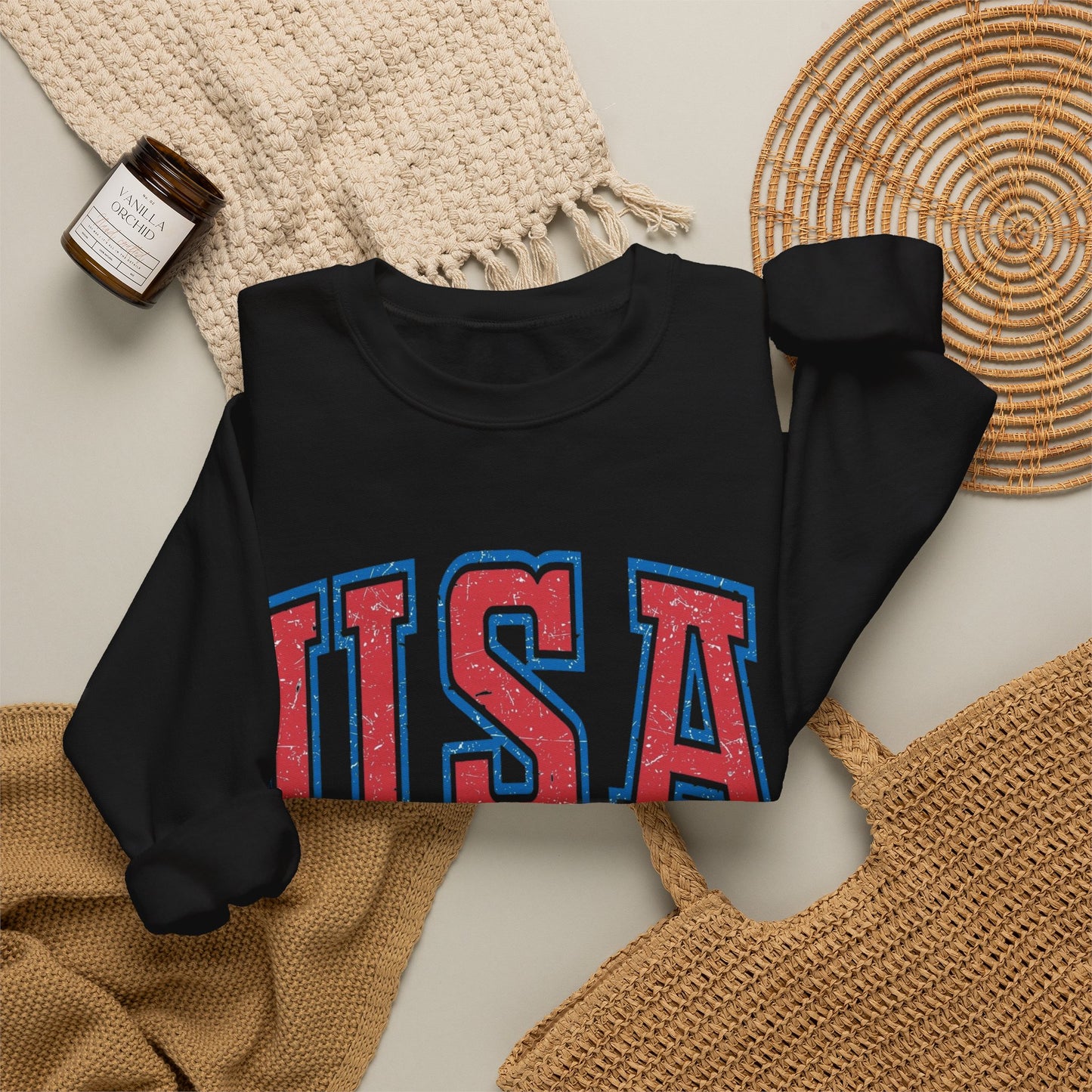 USA Est 1776 American Flag Sweater NEW Unisex Heavy Blend™ Crewneck Sweatshirt