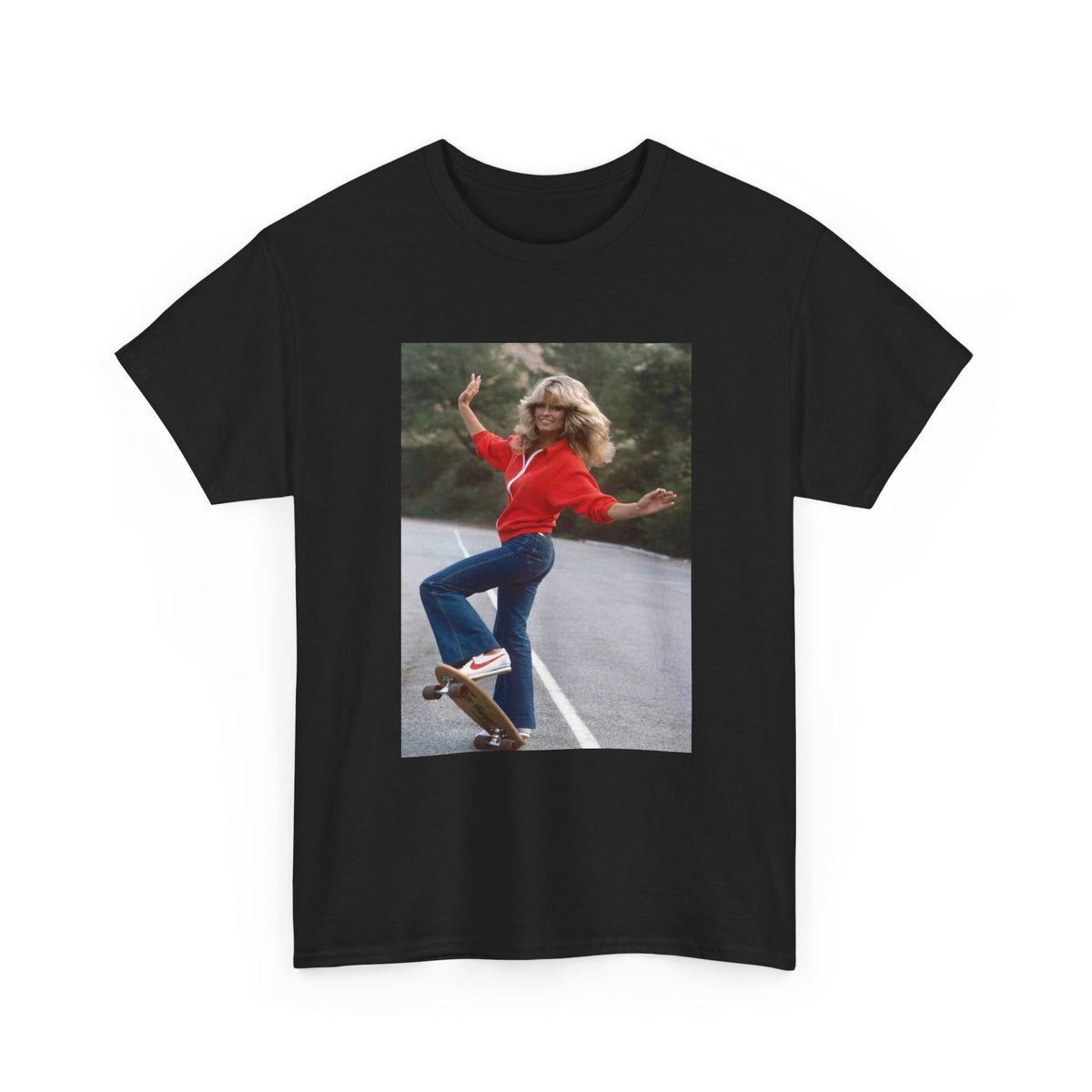 Farrah Fawcett Tshirt Charlies Angels Vintage Model Unisex Heavy Skateboarding