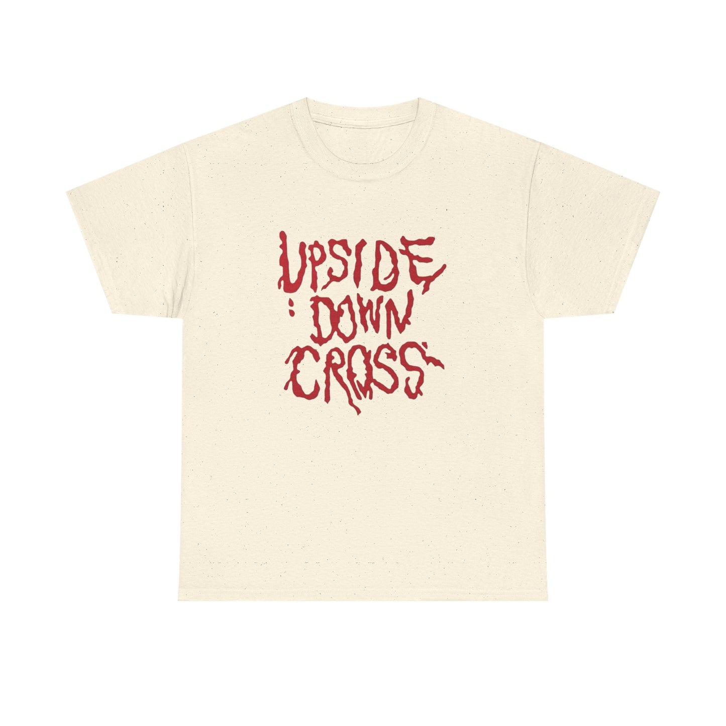 Upside Down Cross Graphic T Shirt Unisex Heavy Cotton Tee