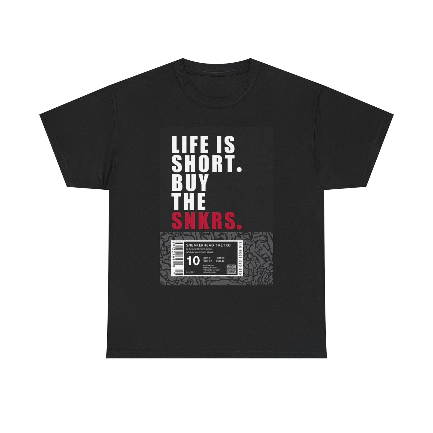 Life Is Short Buy The Sneaker T Shirt Graphic Unisex Heavy Cotton Tee