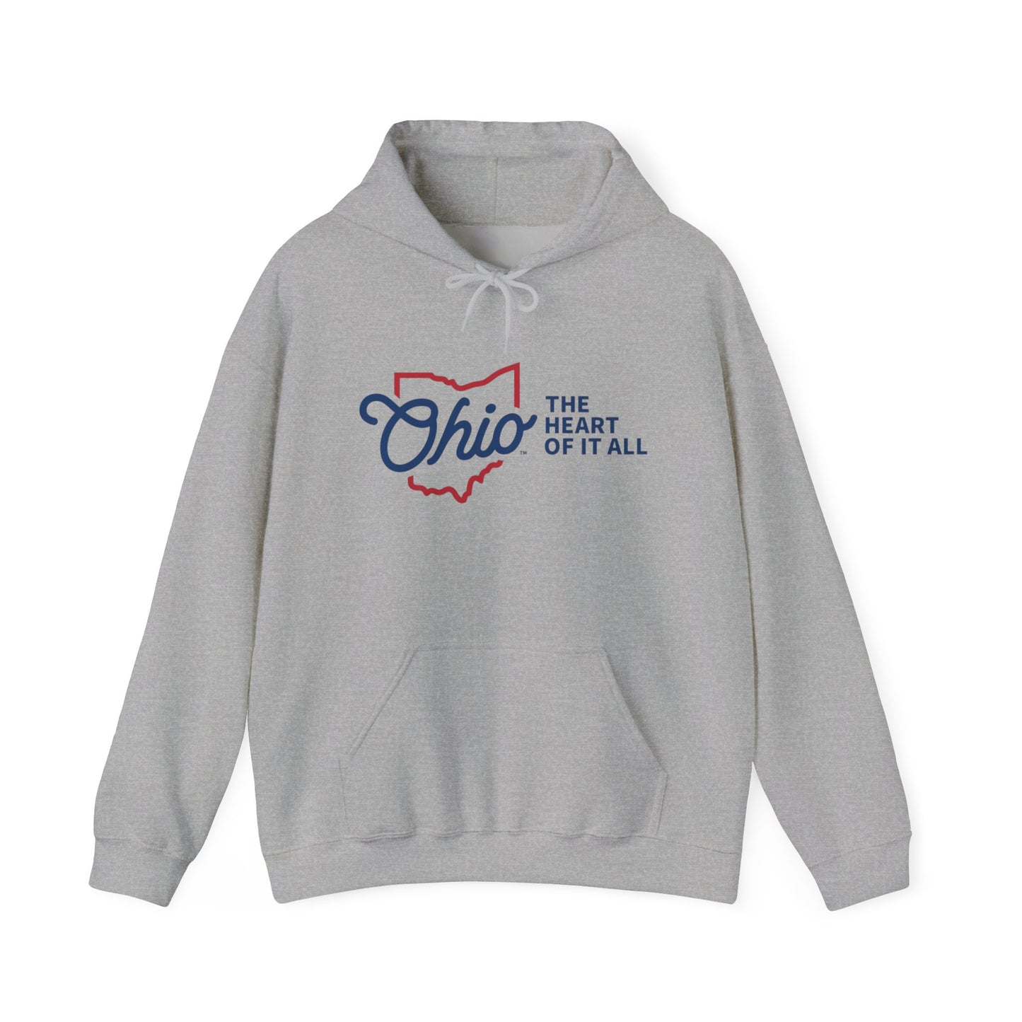 Ohio The Heart Of It All Graphic Hoodie Unisex Heavy Blend™ Hooded Sweatshirt