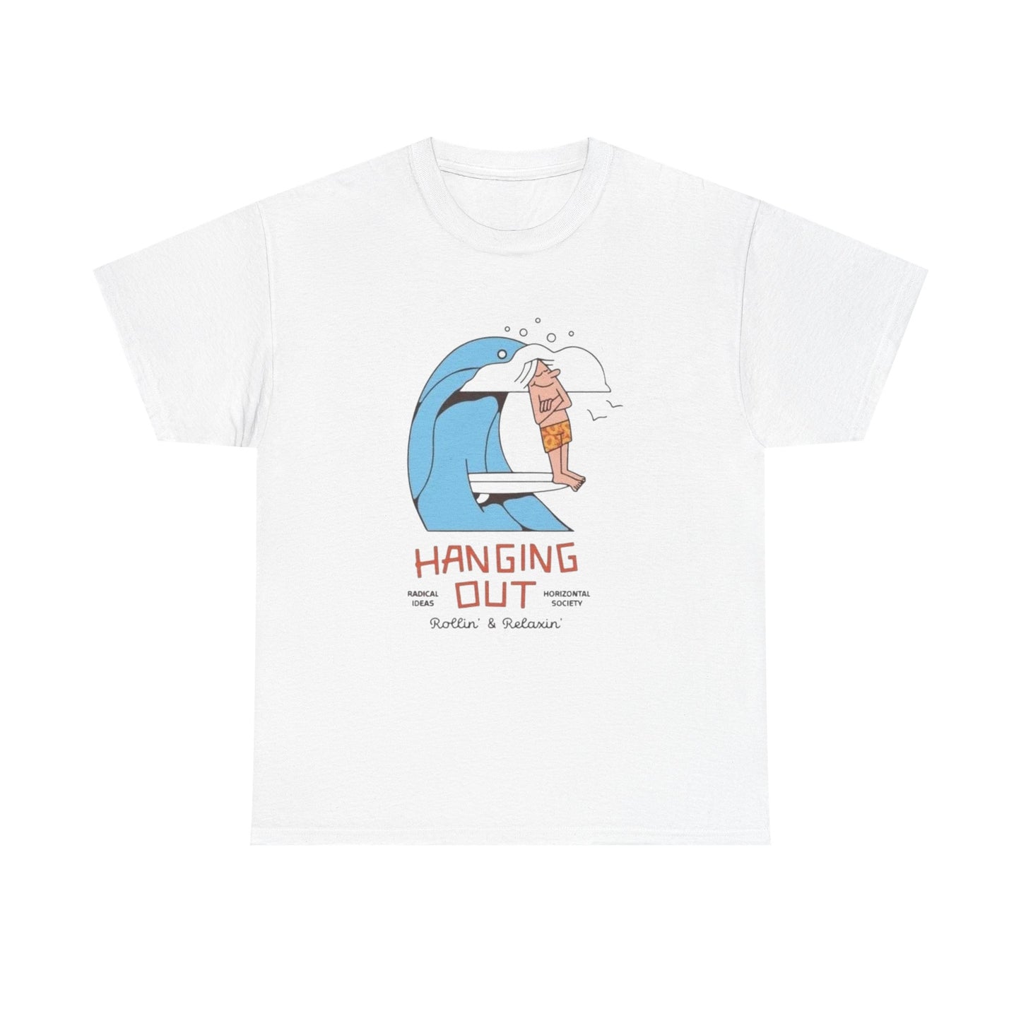 Hanging Out Surfing Graphic T Shirt Unisex Heavy Cotton Tee Gift