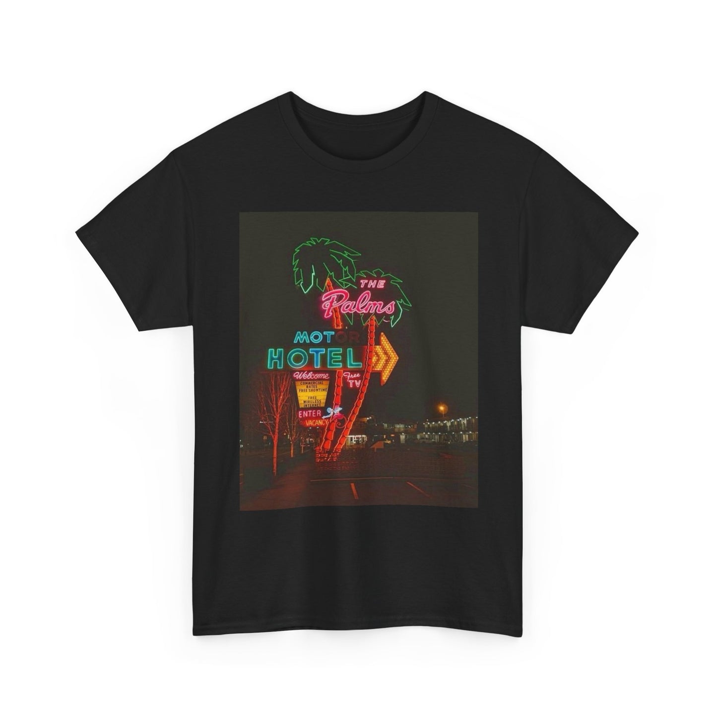 The Palms Motel Vintage Las Vegas Graphic T Shirt NEW ADULT Unisex Heavy Cotton