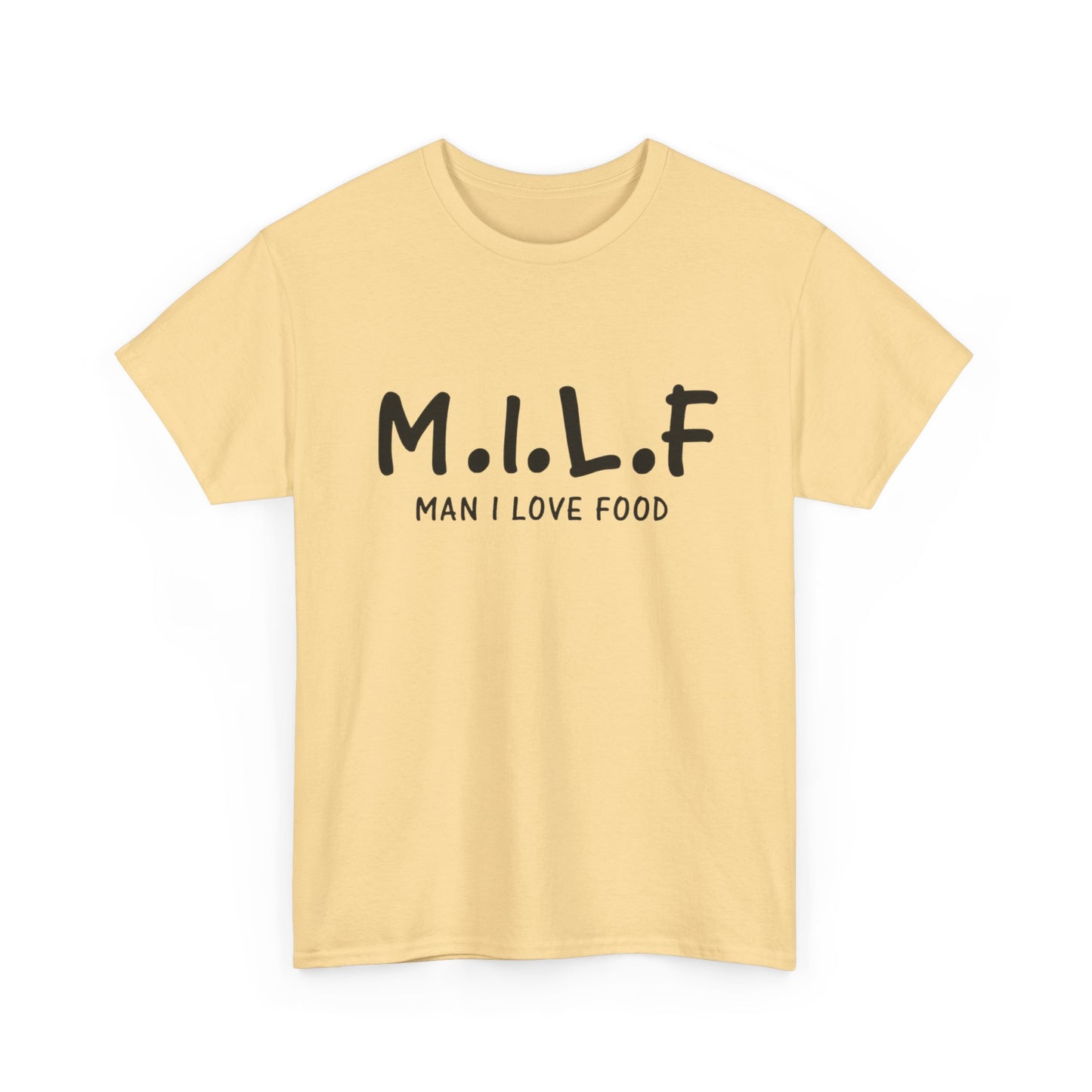 MIlf Man I Love Food Funny Graphic T-Shirt Gift NEW Unisex Heavy Cotton Tee