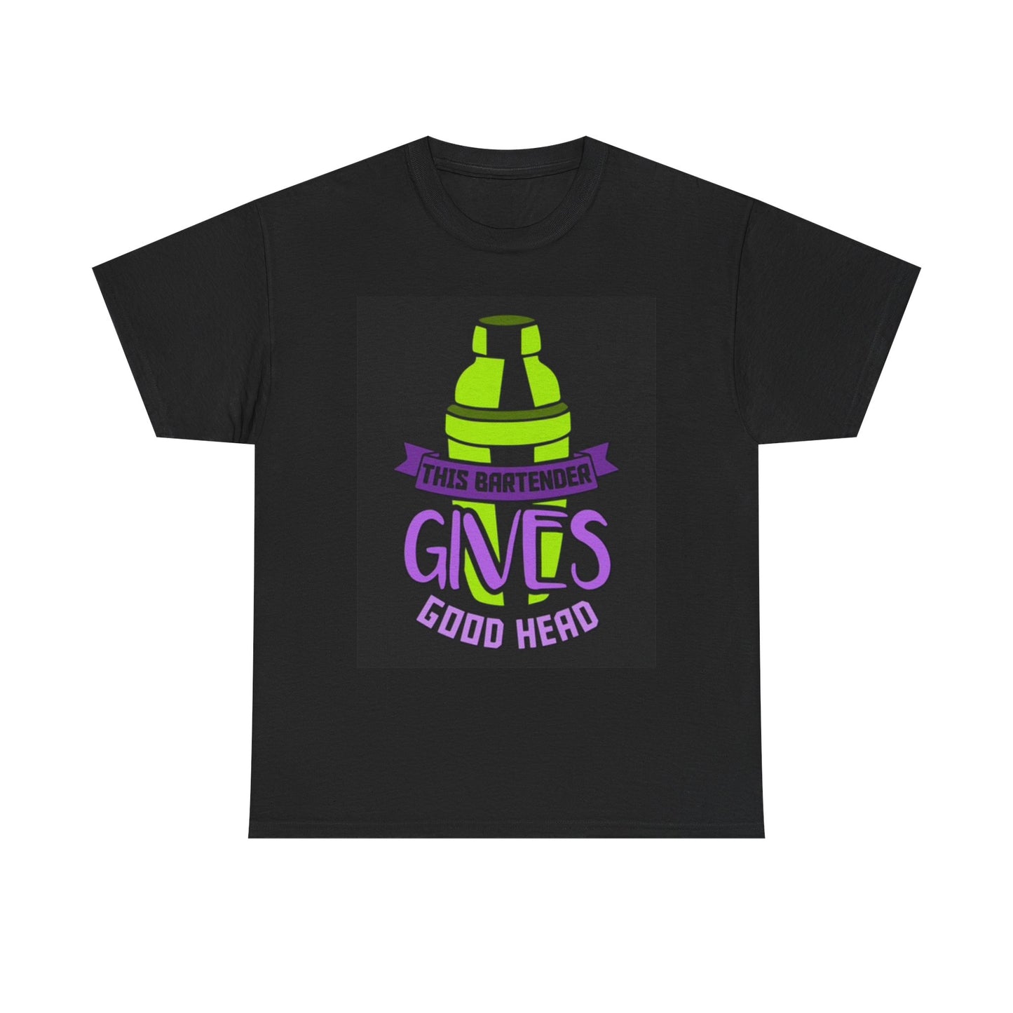 This Bartender Gives Good Head T Shirt BRAND NEW Apparel Unisex Heavy Cotton Tee