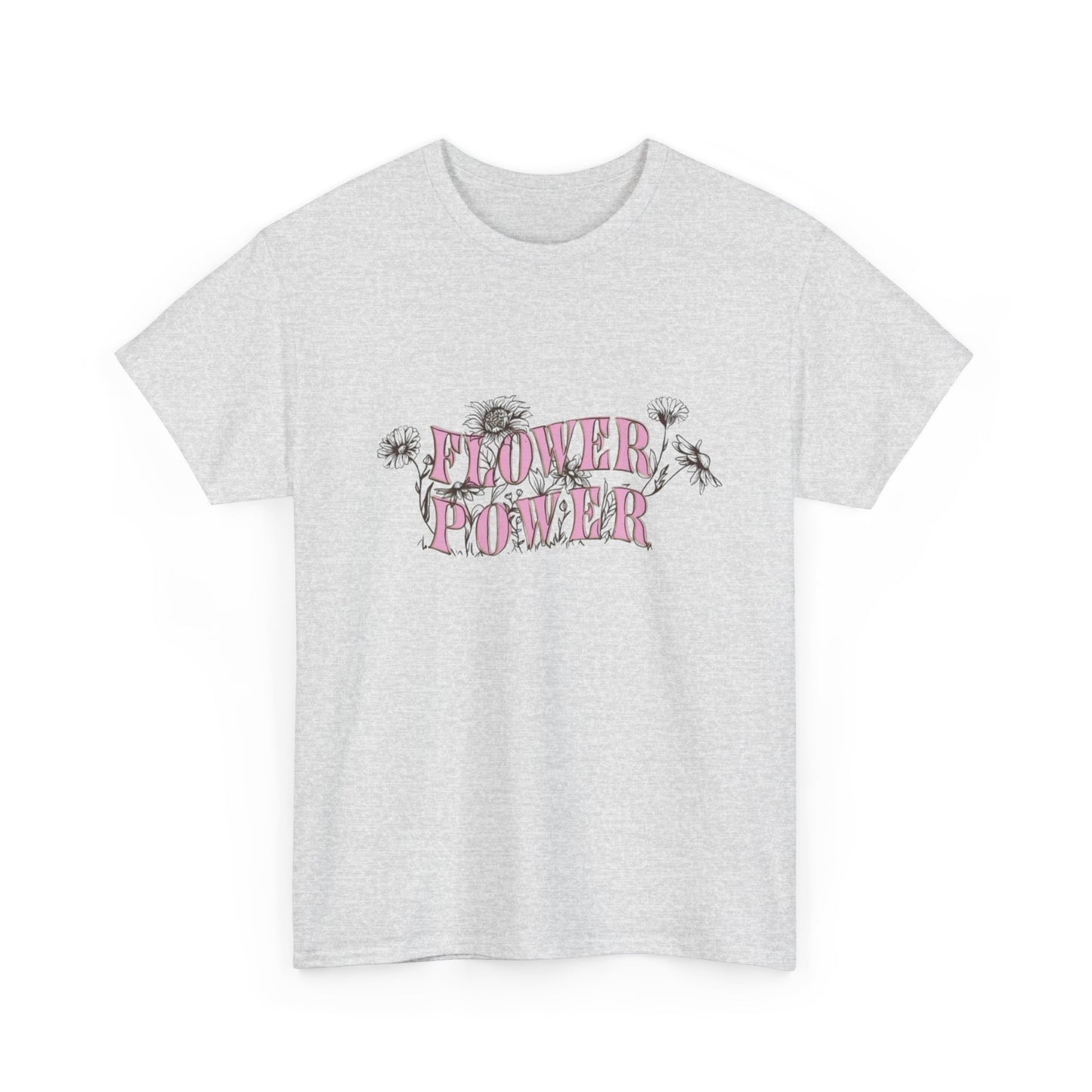 Flower Power T Shirt Unisex Heavy Cotton Tee