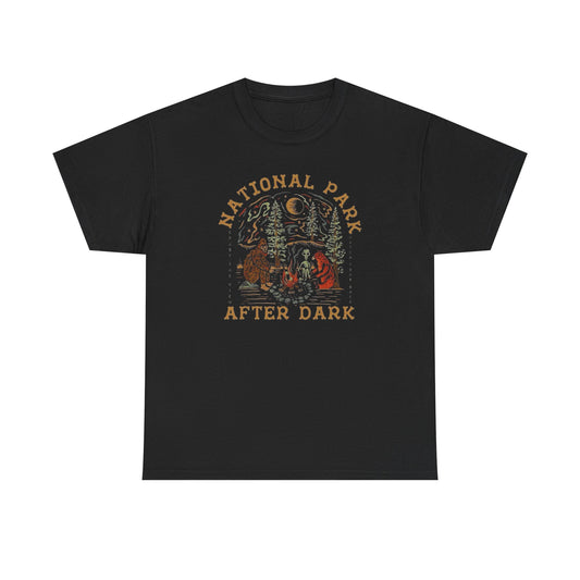 National Parks After Dark Funny Graphic T Shirt Unisex Heavy Cotton Tee