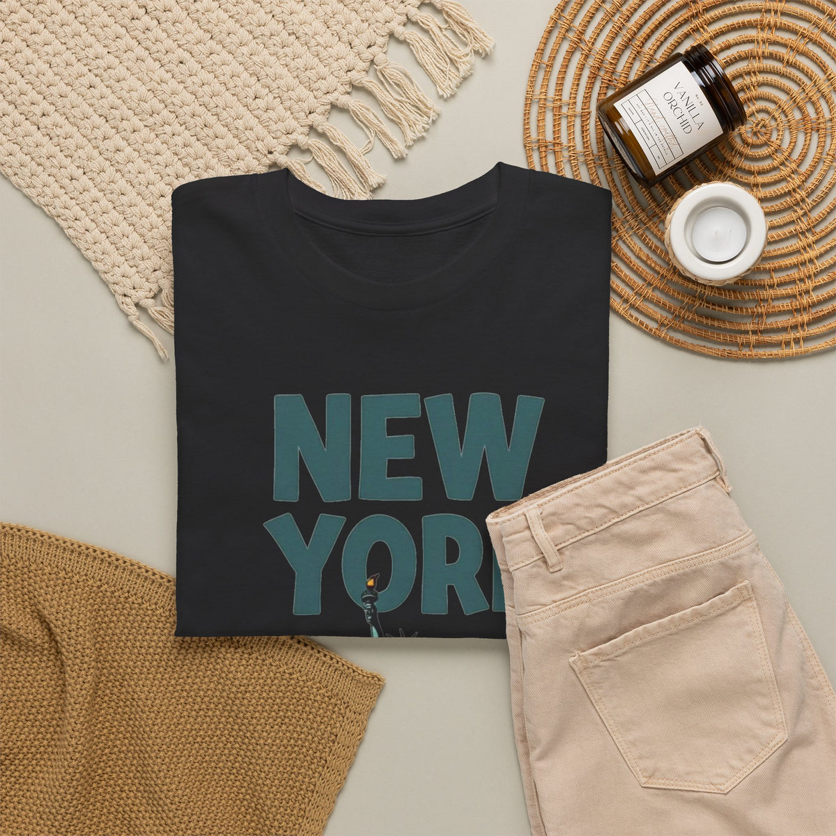 New York City Pizza Graphic T Shirt Men's Retro Heavy Cotton Tee