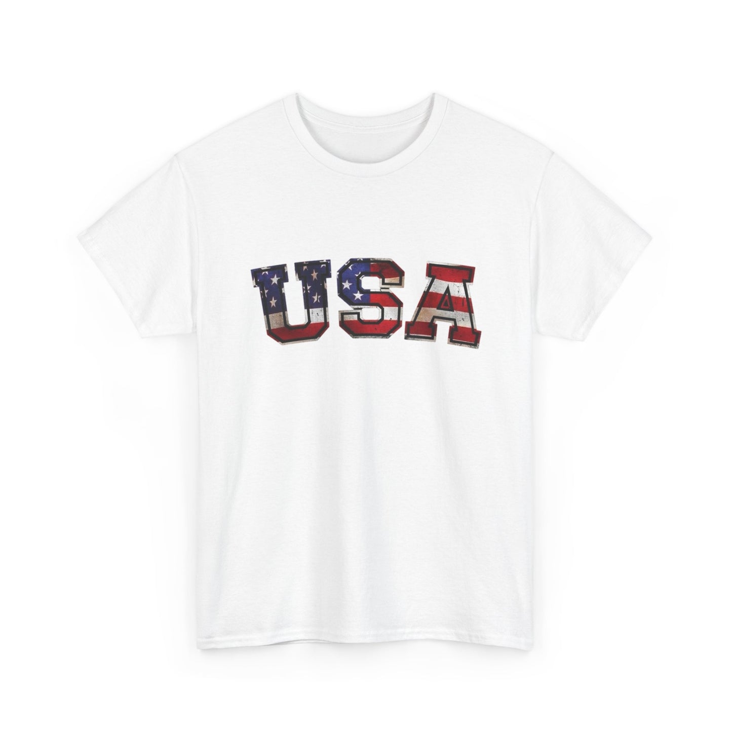 USA American Flag Retro Graphic T Shirt Unisex NEW Heavy Cotton Tee