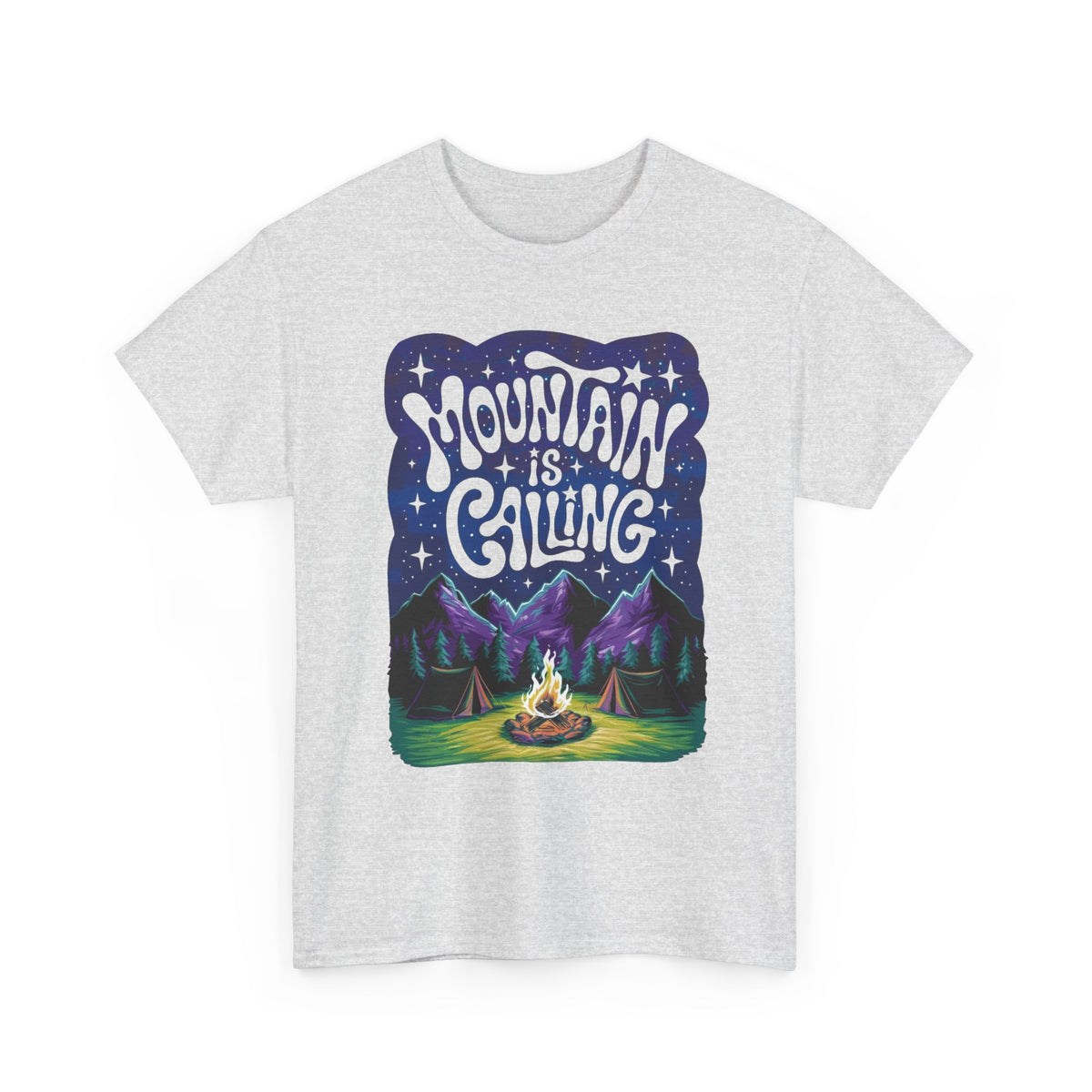 Mountain Is Calling Graphic T Shirt Outdoors Men's Heavy Cotton Tee