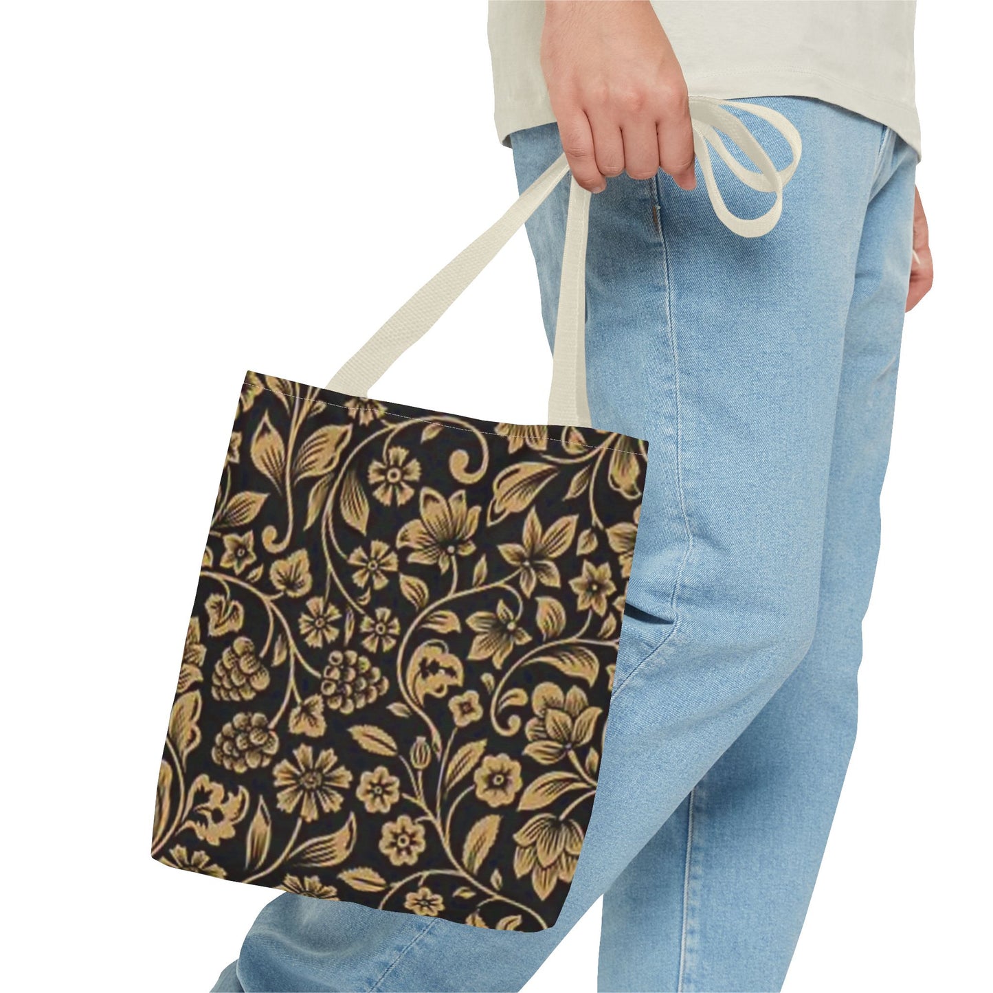 Gold Flowers Multi Color BRAND NEW MODERN Tote Bag (AOP)