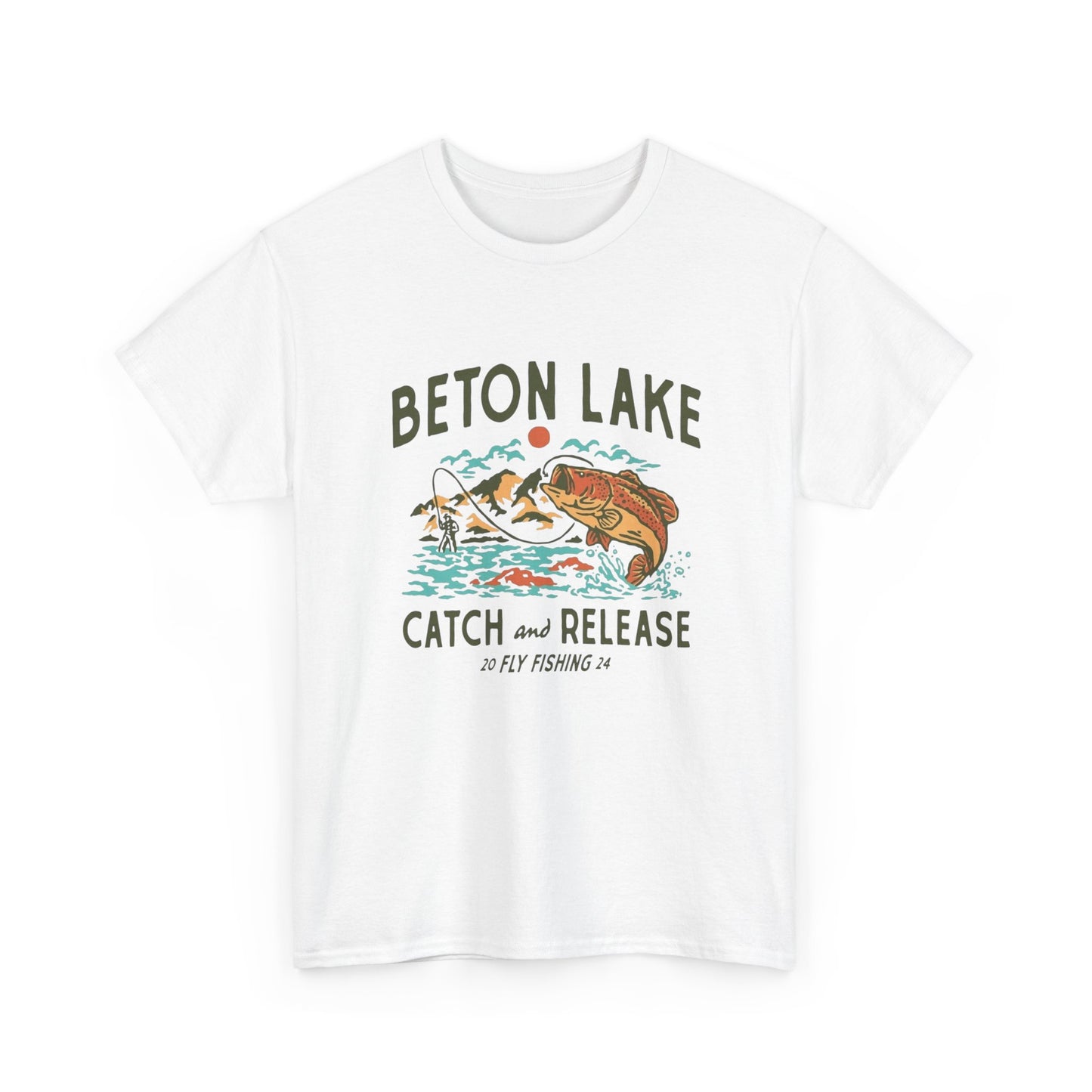 Beton Lake Fishing Graphic T Shirt Unisex Heavy Cotton Tee