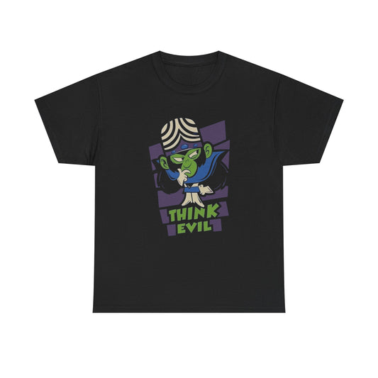 Think Evil Retro Graphic T Shirt NEW ADULT Unisex Heavy Cotton Tee
