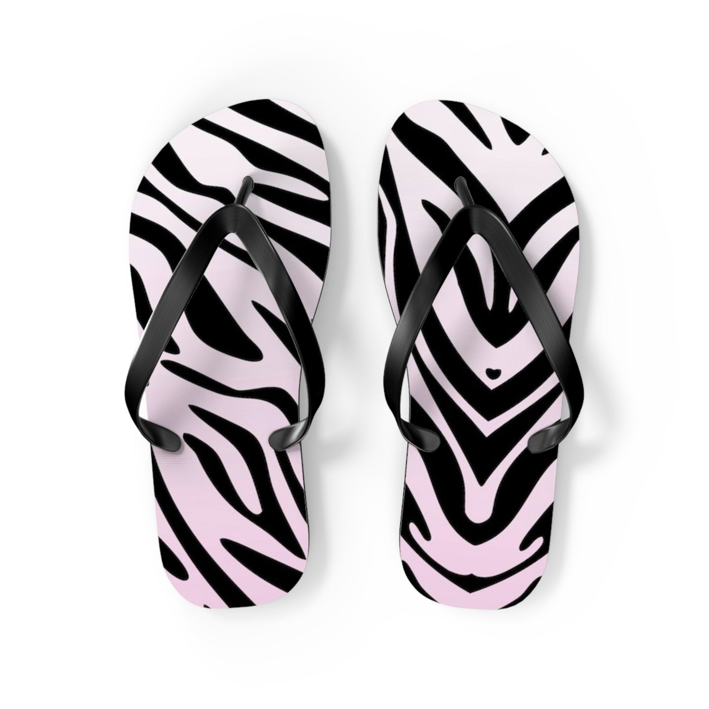 Zebra Print Beach Sandals, Slides for Summer, Flip Flops, Water Resistant