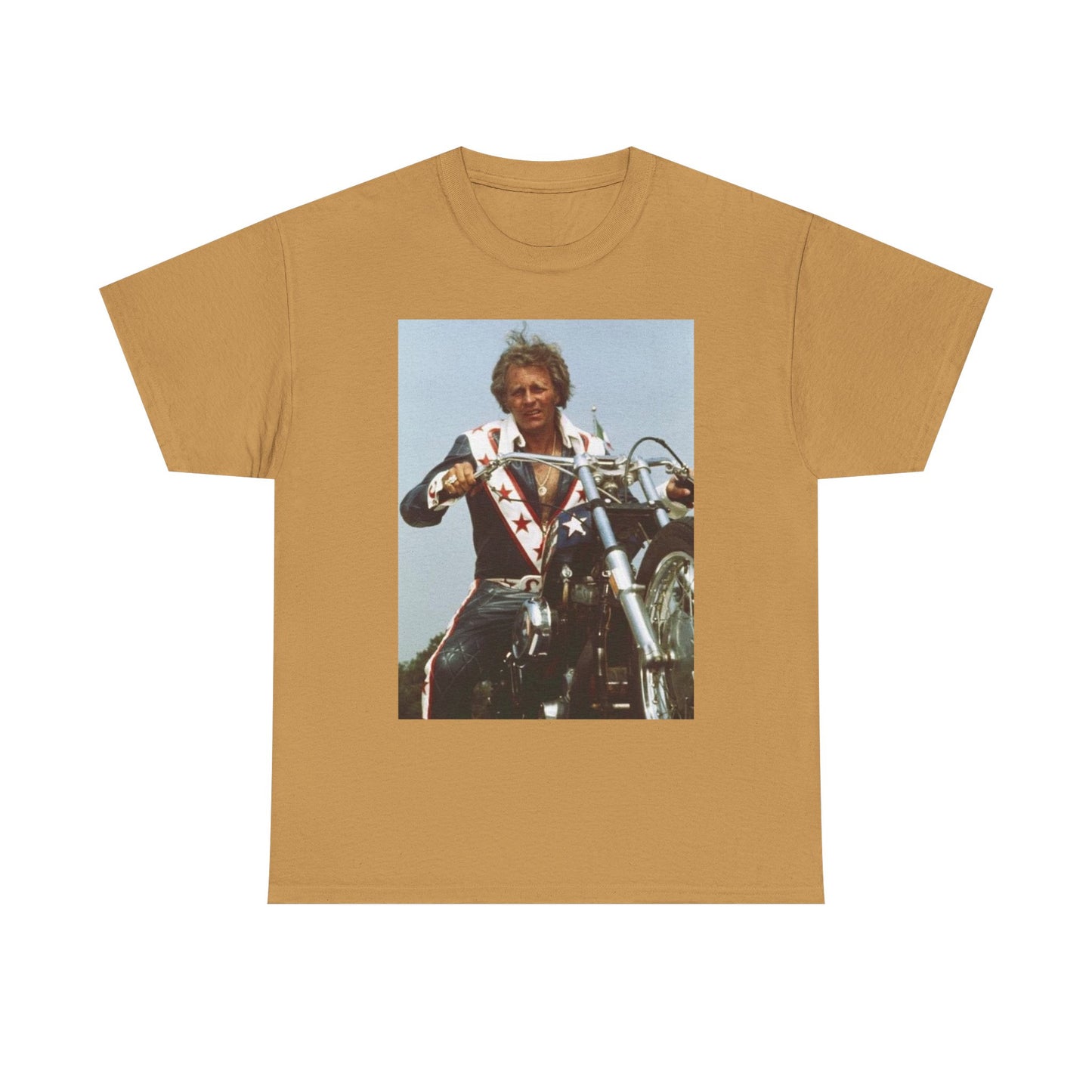 Evel Knievel Vintage Motorcycle Photo Graphic T Shirt S-5XL Unisex Heavy Cotton