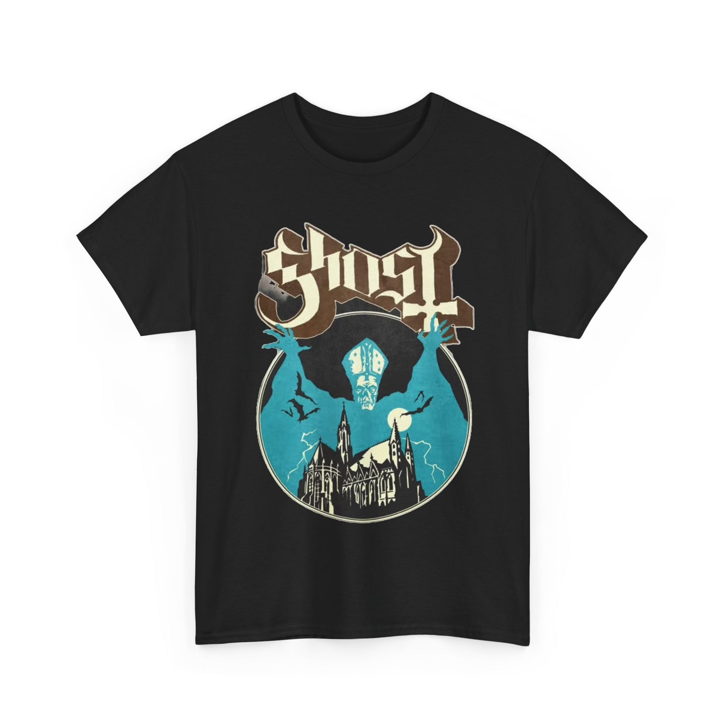 Ghost Shirt-Vintage rock here comes papa retro graphic Heavy Cotton Tee vintage