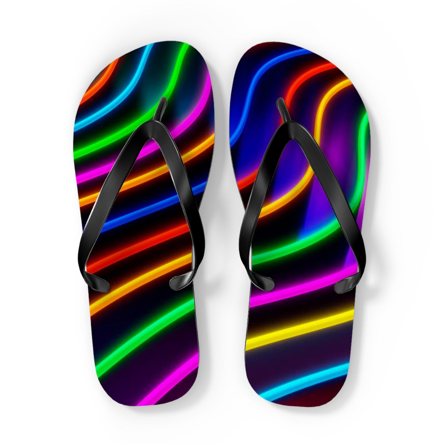 Neon Lights Flip Flops, Sandals Slides, Summer Footwear, Brand New
