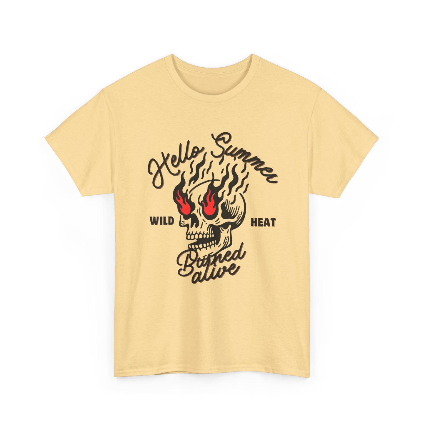 Hello Summer Wild Heat Graphic T Shirt Unisex Heavy Cotton Tee