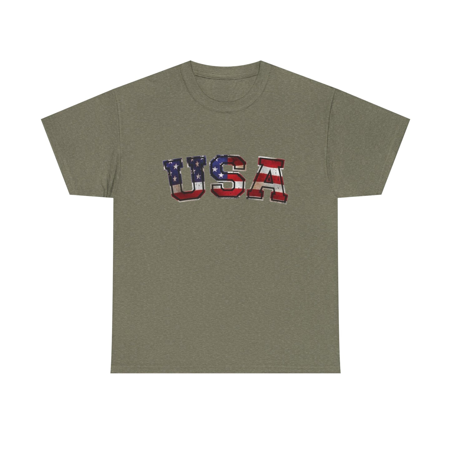 USA American Flag Retro Graphic T Shirt Unisex NEW Heavy Cotton Tee